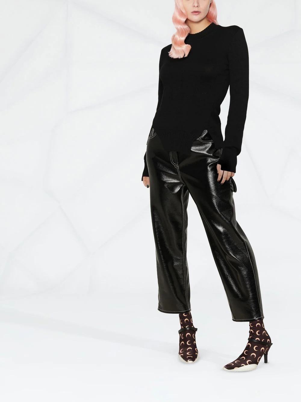long-sleeve knitted top - 2
