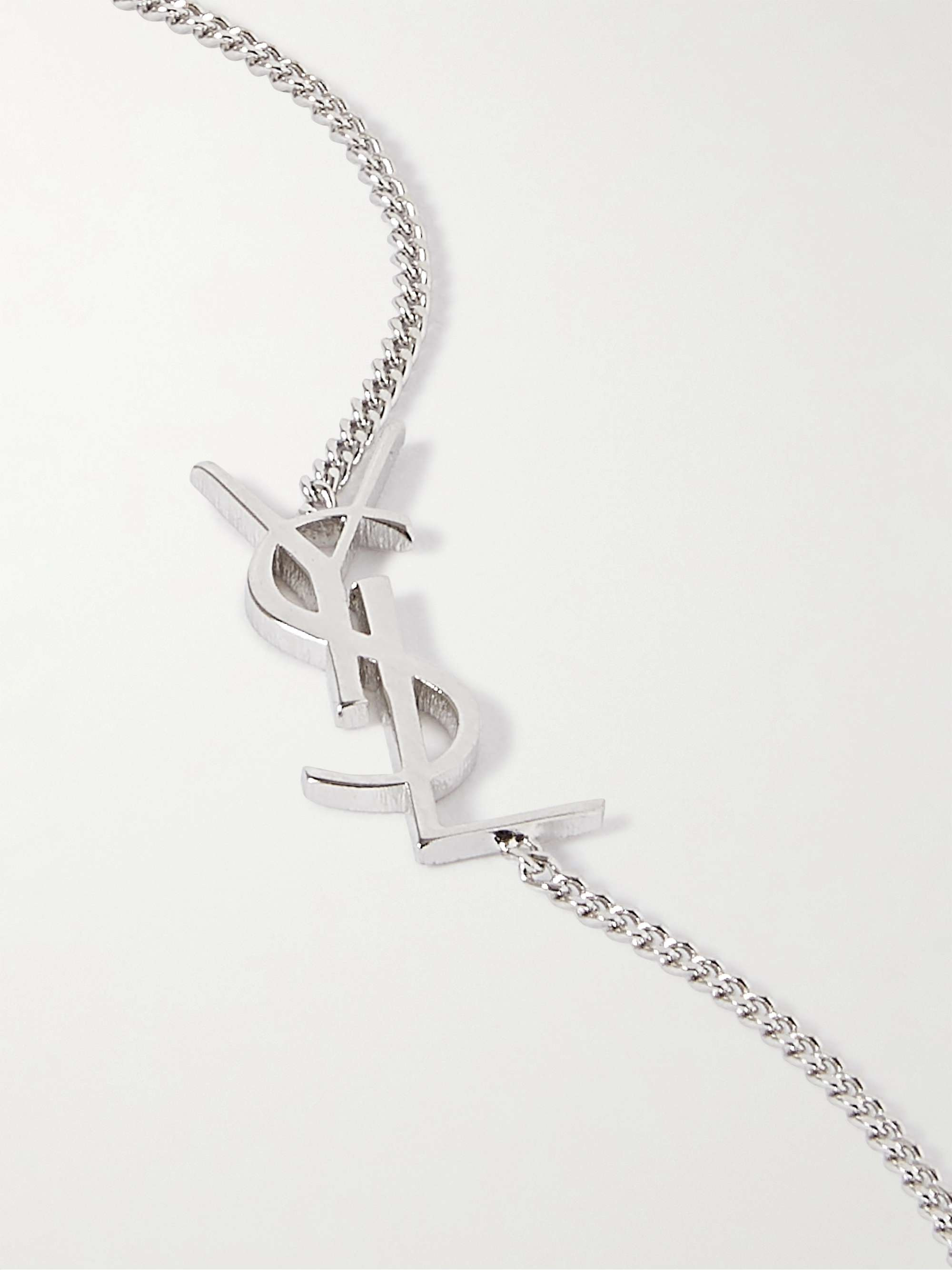 Saint Laurent Women Logo-Detailed Silver-Tone Chain Bracelet - 6