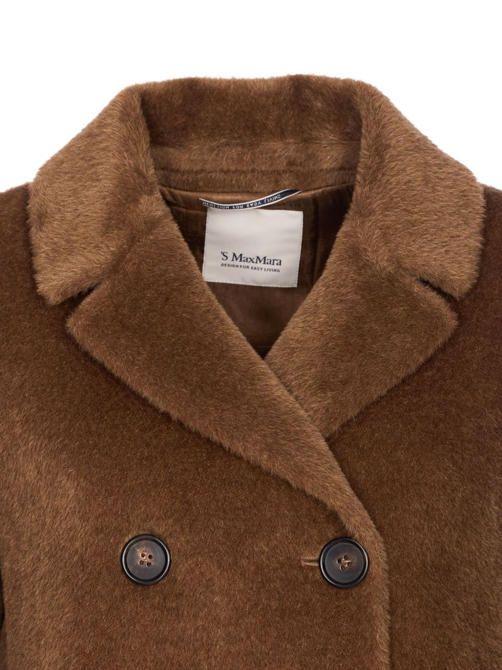 double-breasted brushed jacket - 3