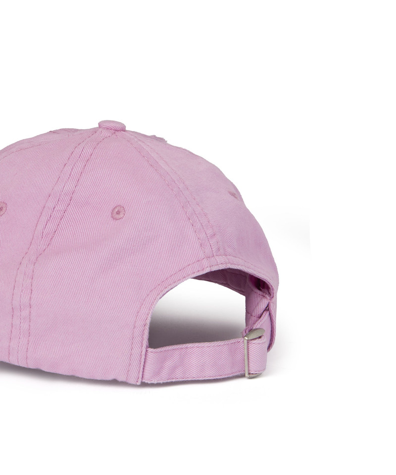 MSGM Gabardine cotton baseball cap with distressed effect and embroidered label outlook