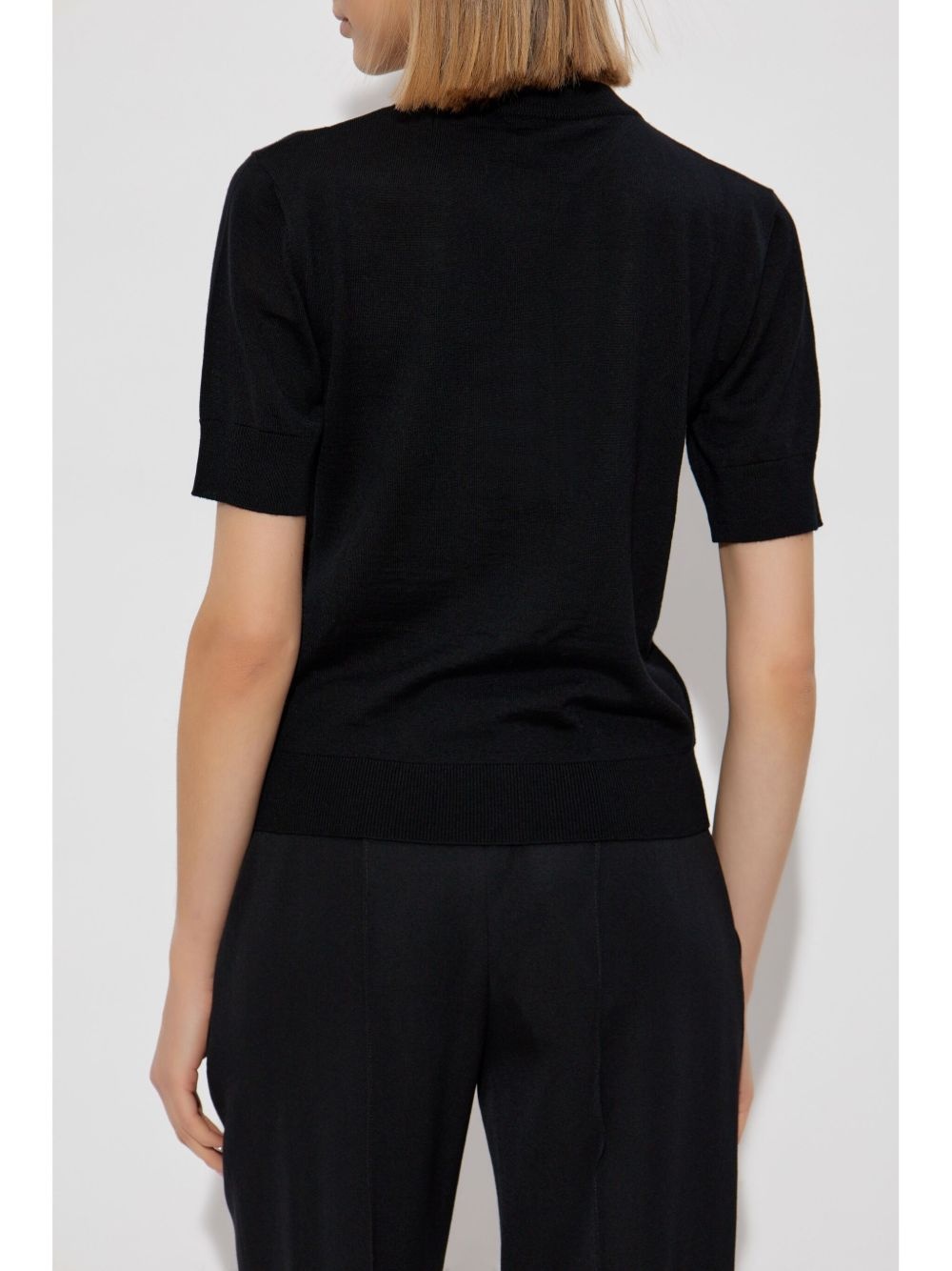 logo-print knit T-shirt - 4