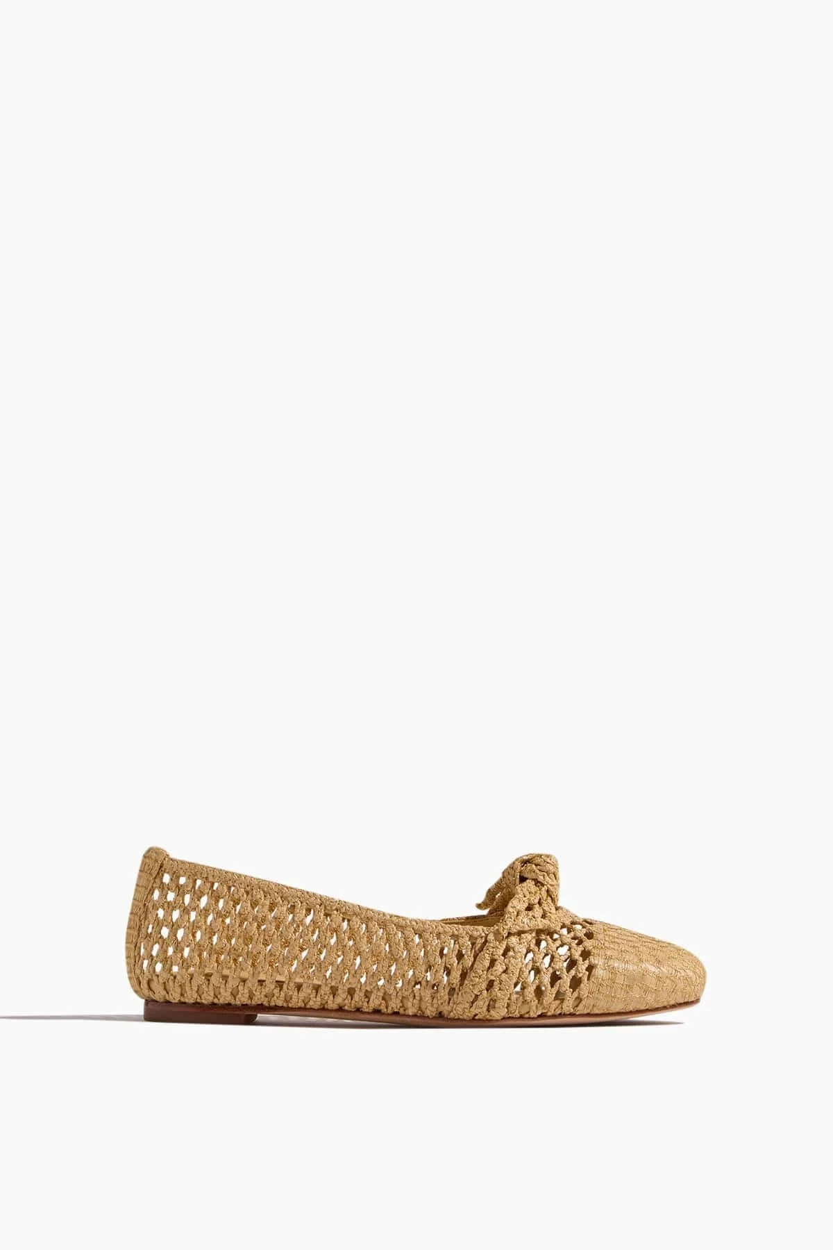 Clarita Ballerina Raffia Shoes in Natural - 1