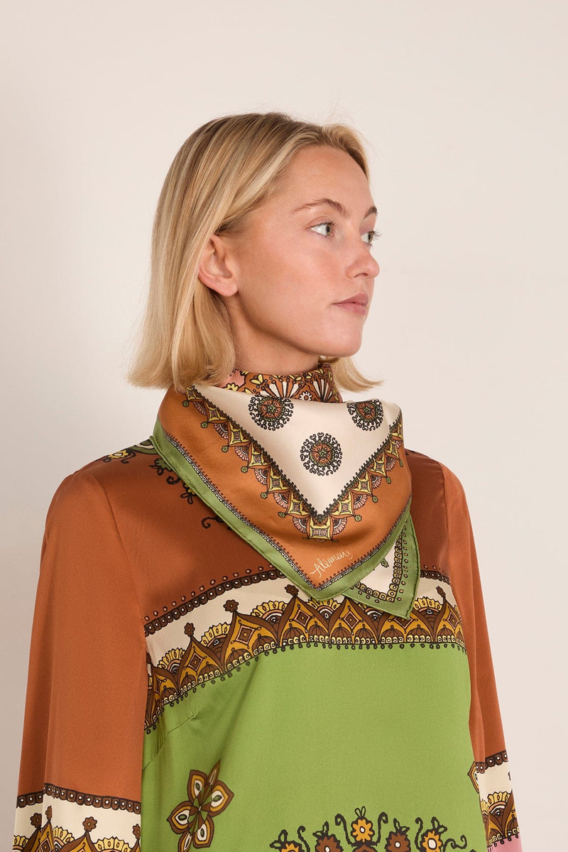 ALÉMAIS Contina Tiles Silk Scarf in Multi outlook