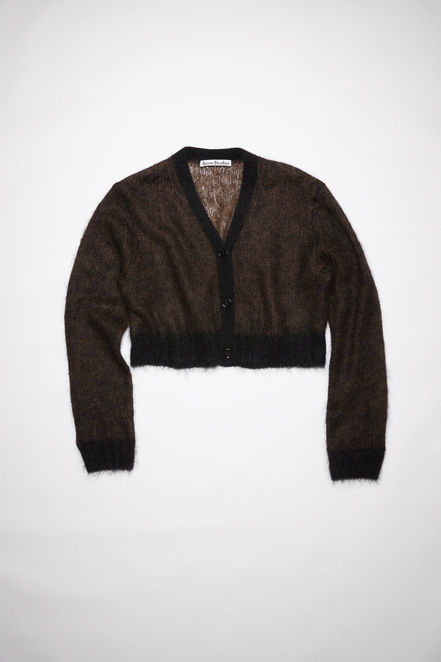 Cropped cardigan - Umber brown - 1