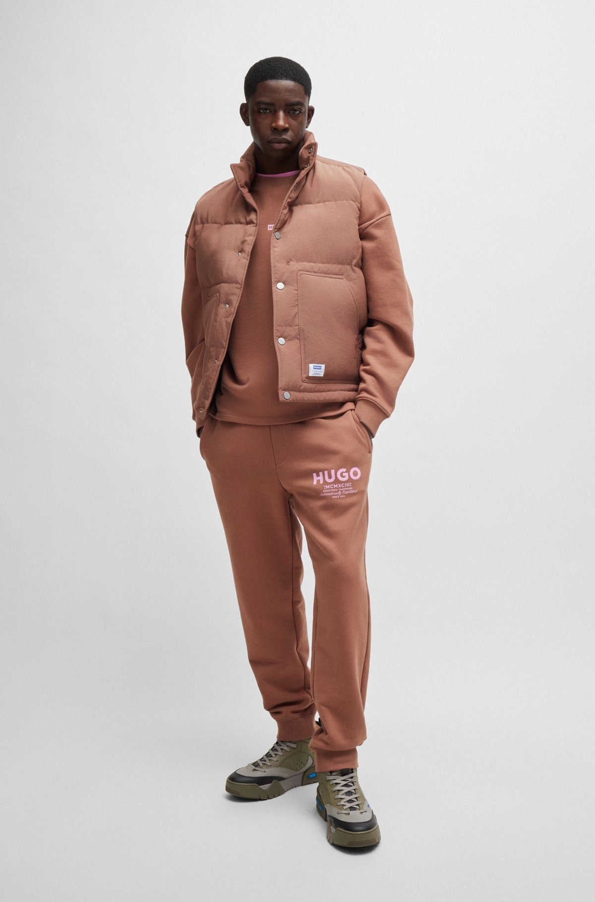 COTTON-TERRY TRACKSUIT BOTTOMS WITH LOGO PRINT - 4