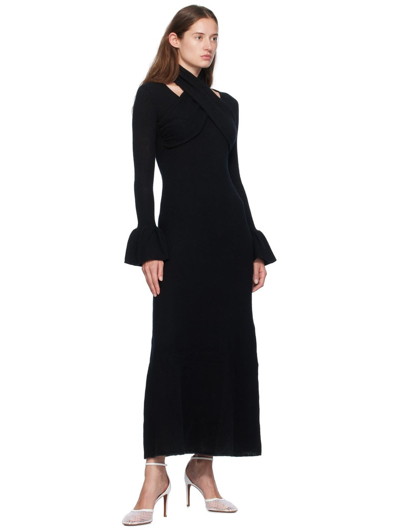 rokh Black Cross Knitted Maxi Dress outlook