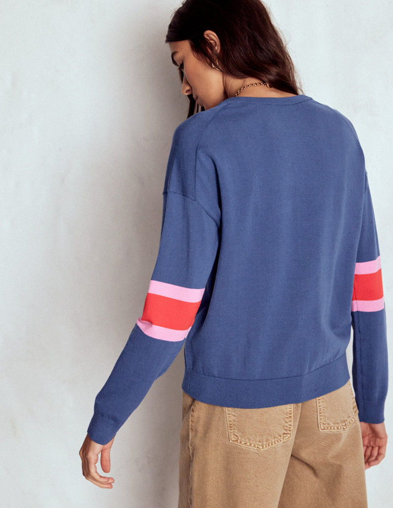 Lara Relaxed Cotton Cardigan-Denim Blue 4