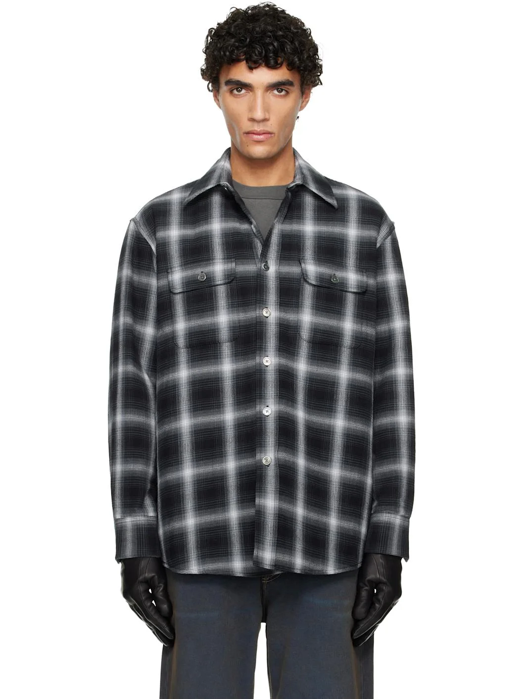 Black & White Padded Moss Shirt - 1