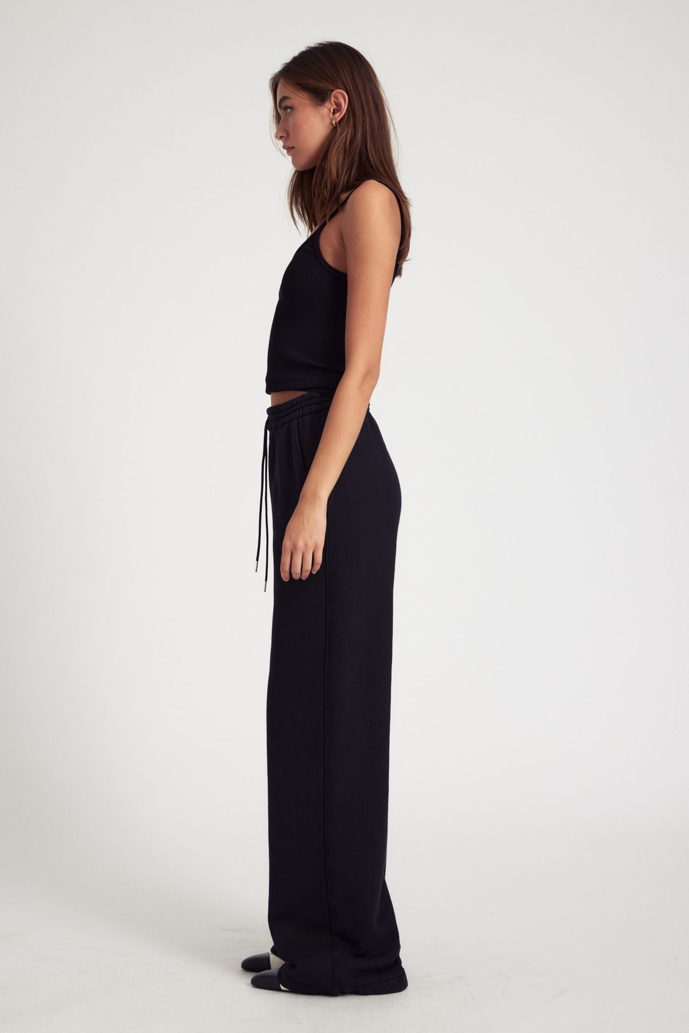 BLACK COTTON BAGGY SWEATPANTS - 3