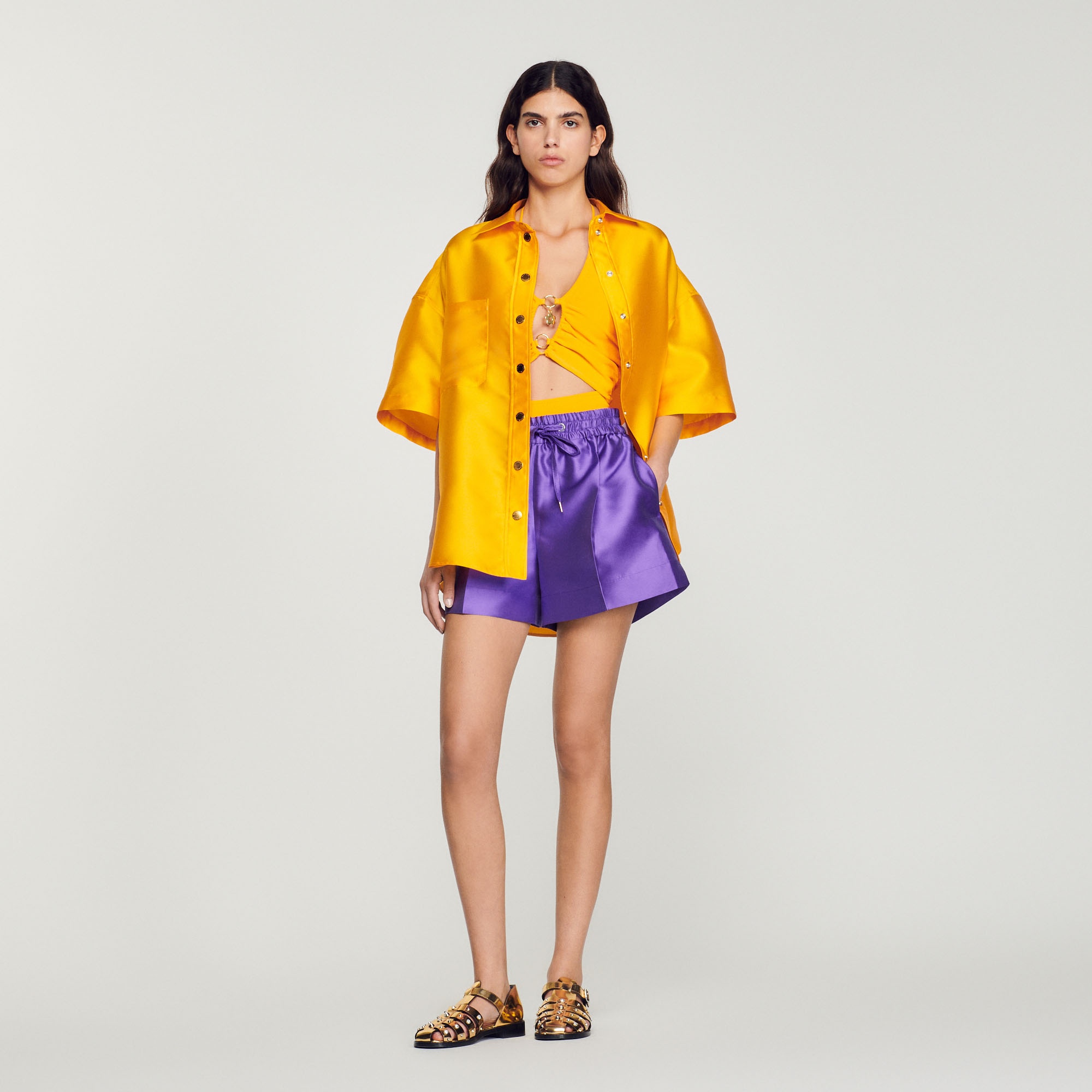 Oversized satin shirt - 2