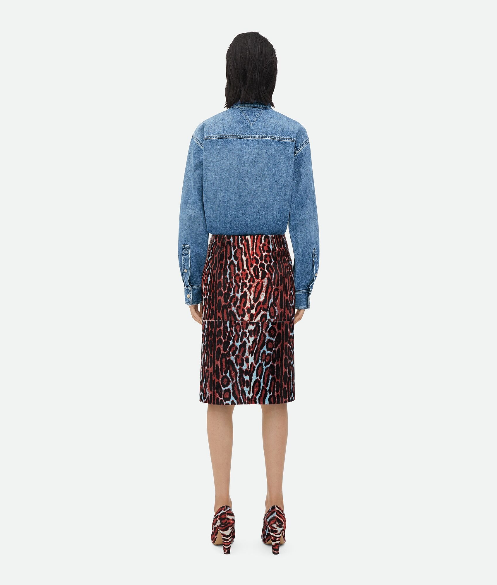 Leopard Print Shearling Skirt - 3