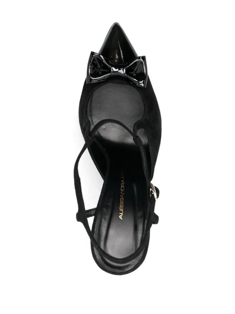 bow-embellished leather pumps - 8