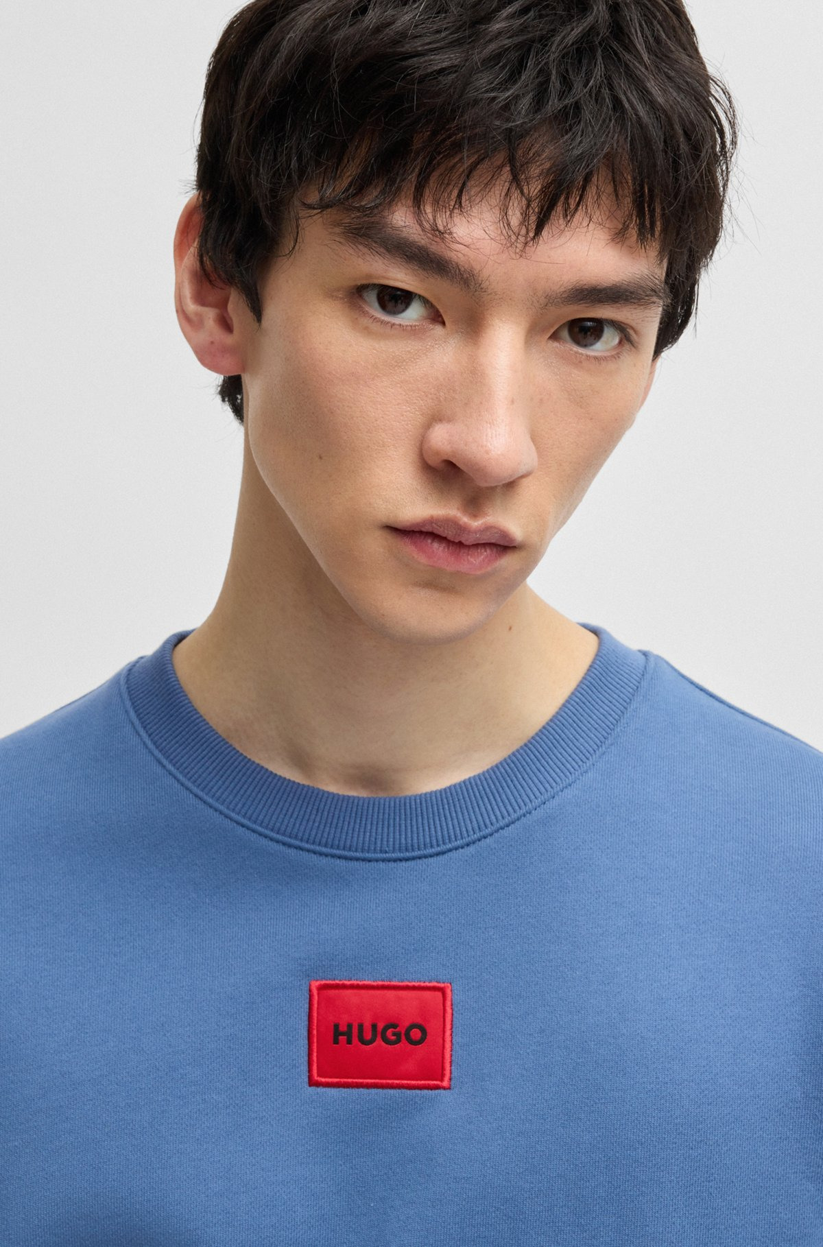 COTTON-TERRY REGULAR-FIT SWEATSHIRT WITH LOGO LABEL - 3