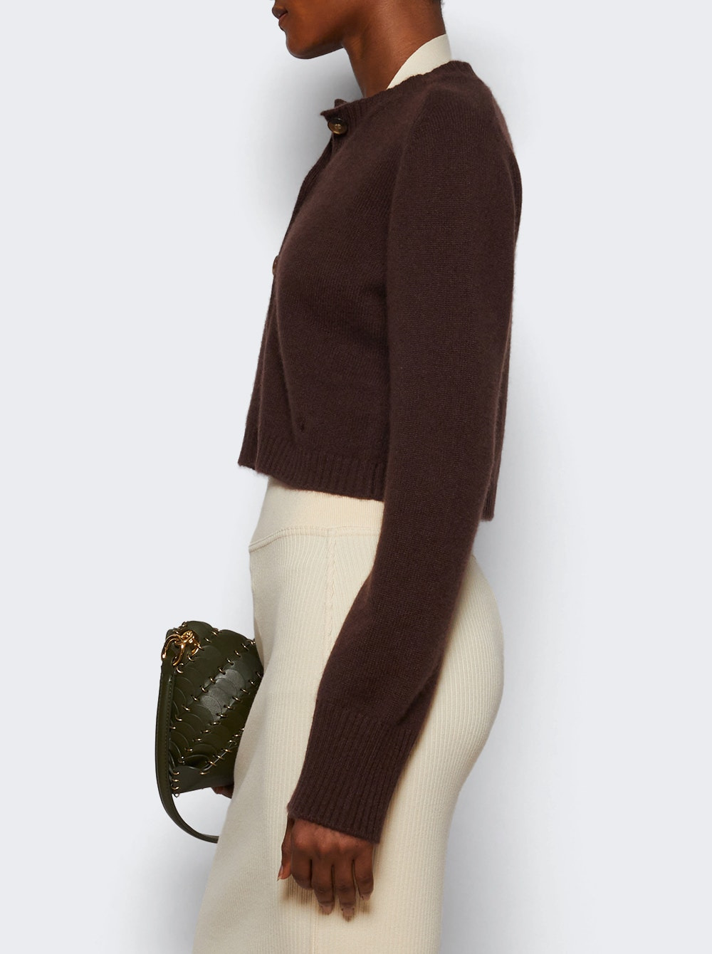 Zephir Cropped Cardigan Brown - 3