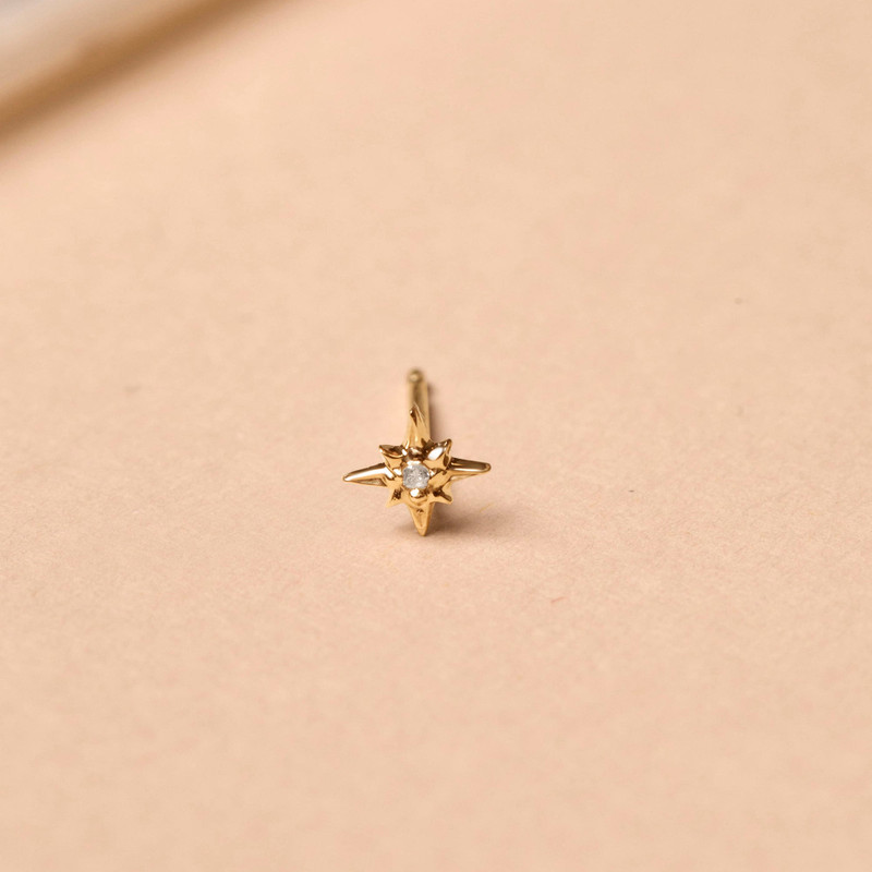 Tiny Diamond Gold North Star Stud 4
