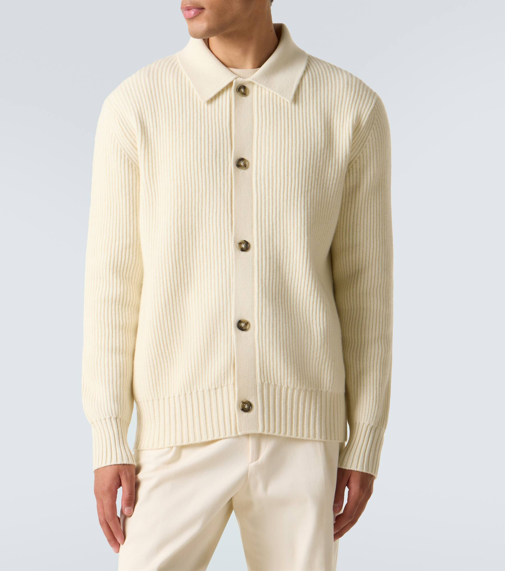 Ribbed-knit wool and cashmere cardigan - 3