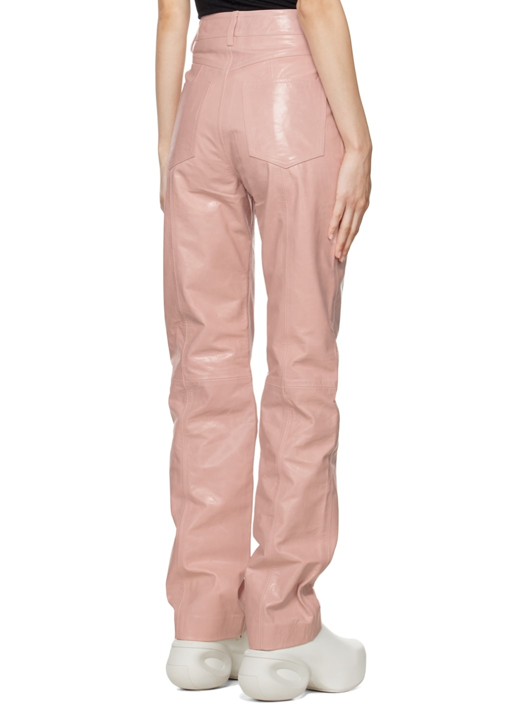 Pink Lynn Leather Trousers - 3