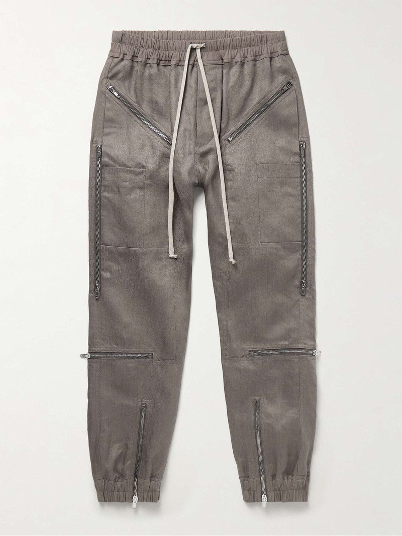 Slim-Fit Tapered Zip-Detailed Linen-Canvas Trousers - 1
