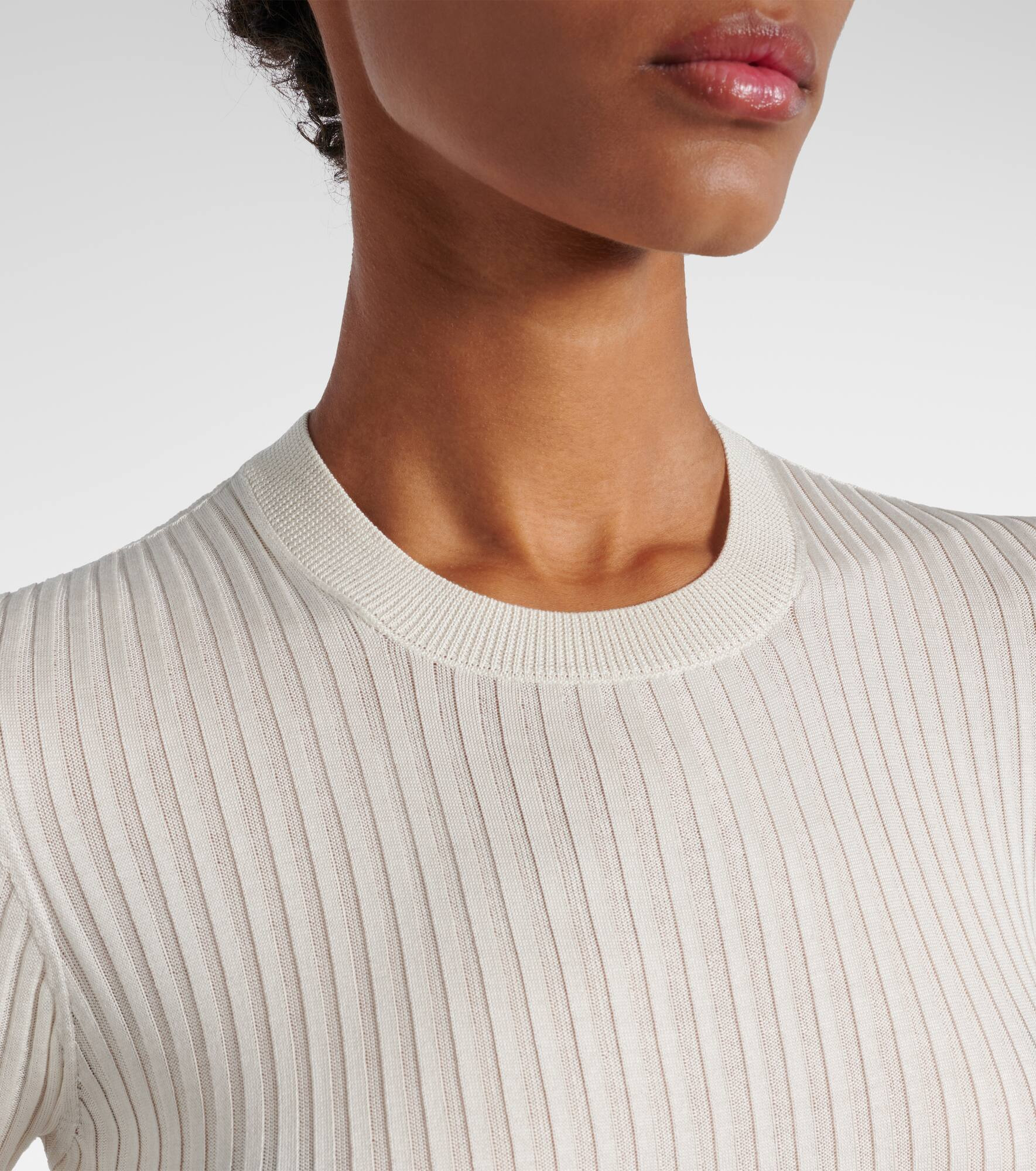 Ribbed-knit silk sweater - 4