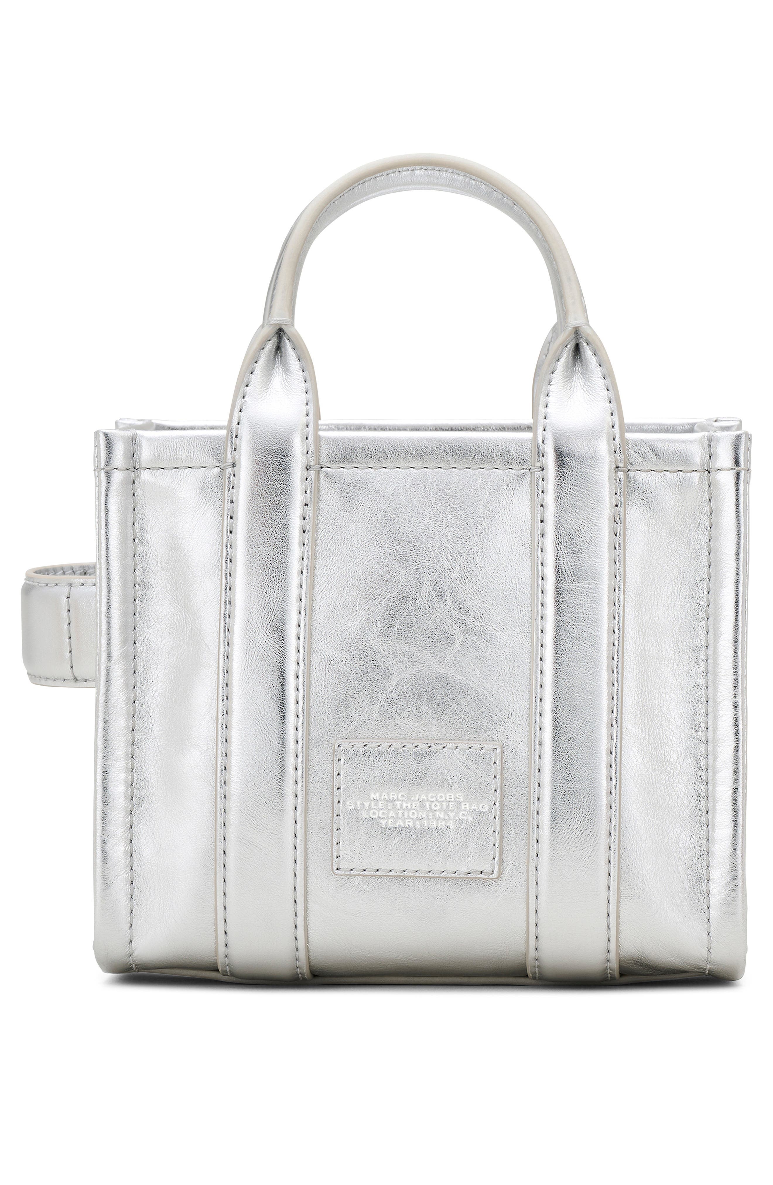 Marc Jacobs The Crossbody Metallic Leather Tote in Metallic Silver at Nordstrom - 3
