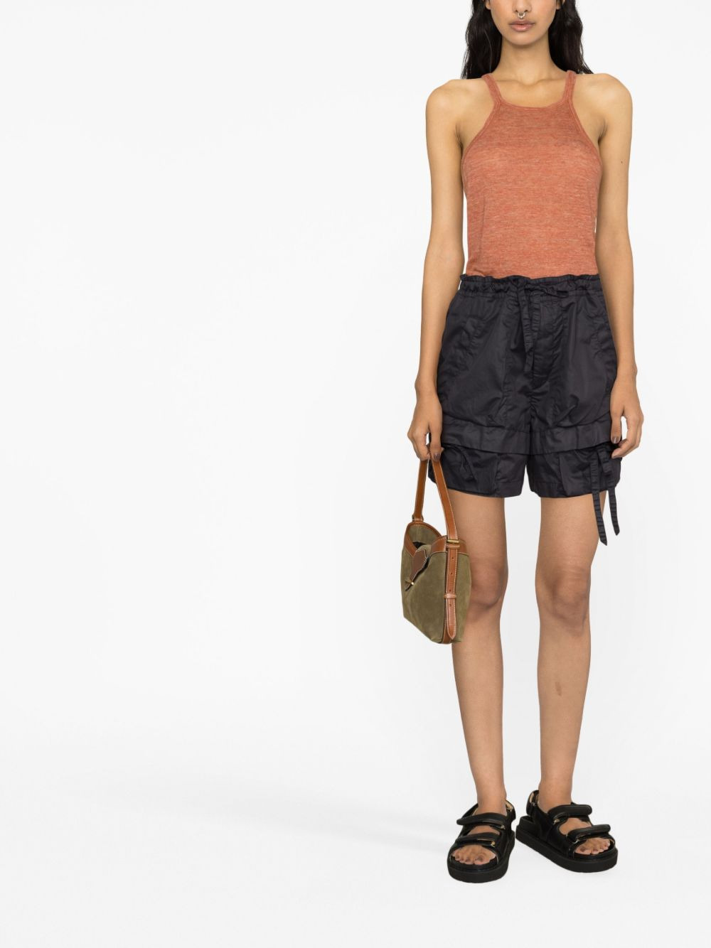 drawstring cotton shorts - 2