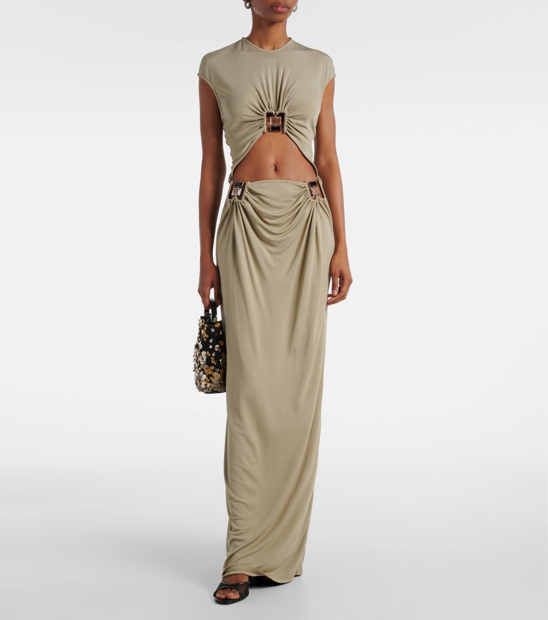 Duo Bezel Quartz jersey maxi dress - 2
