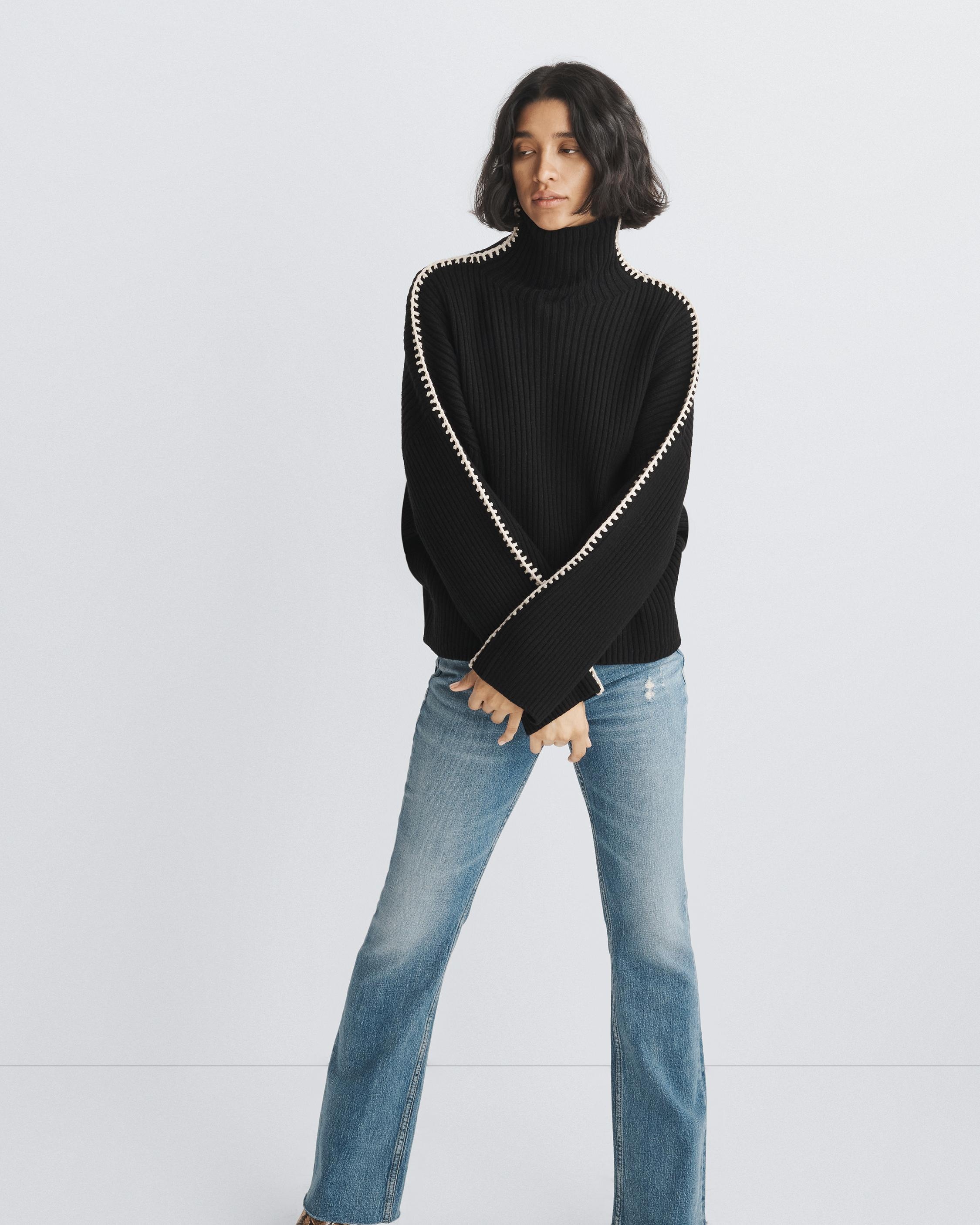 Ingrid Wool Ribbed Turtleneck
Classic Fit Sweater - 2