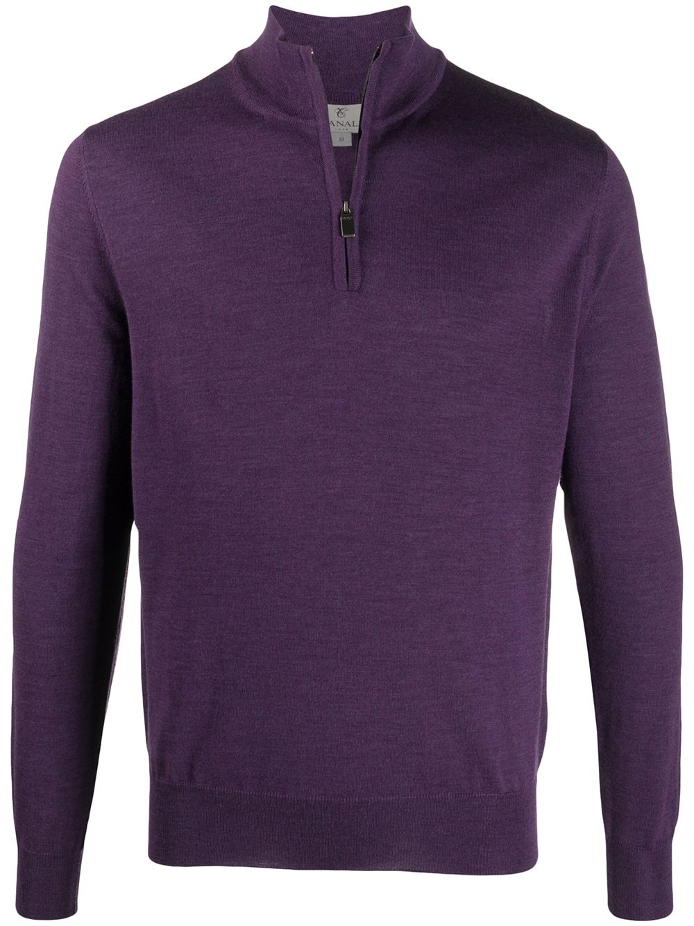 zipped funnel-neck pullover - 1