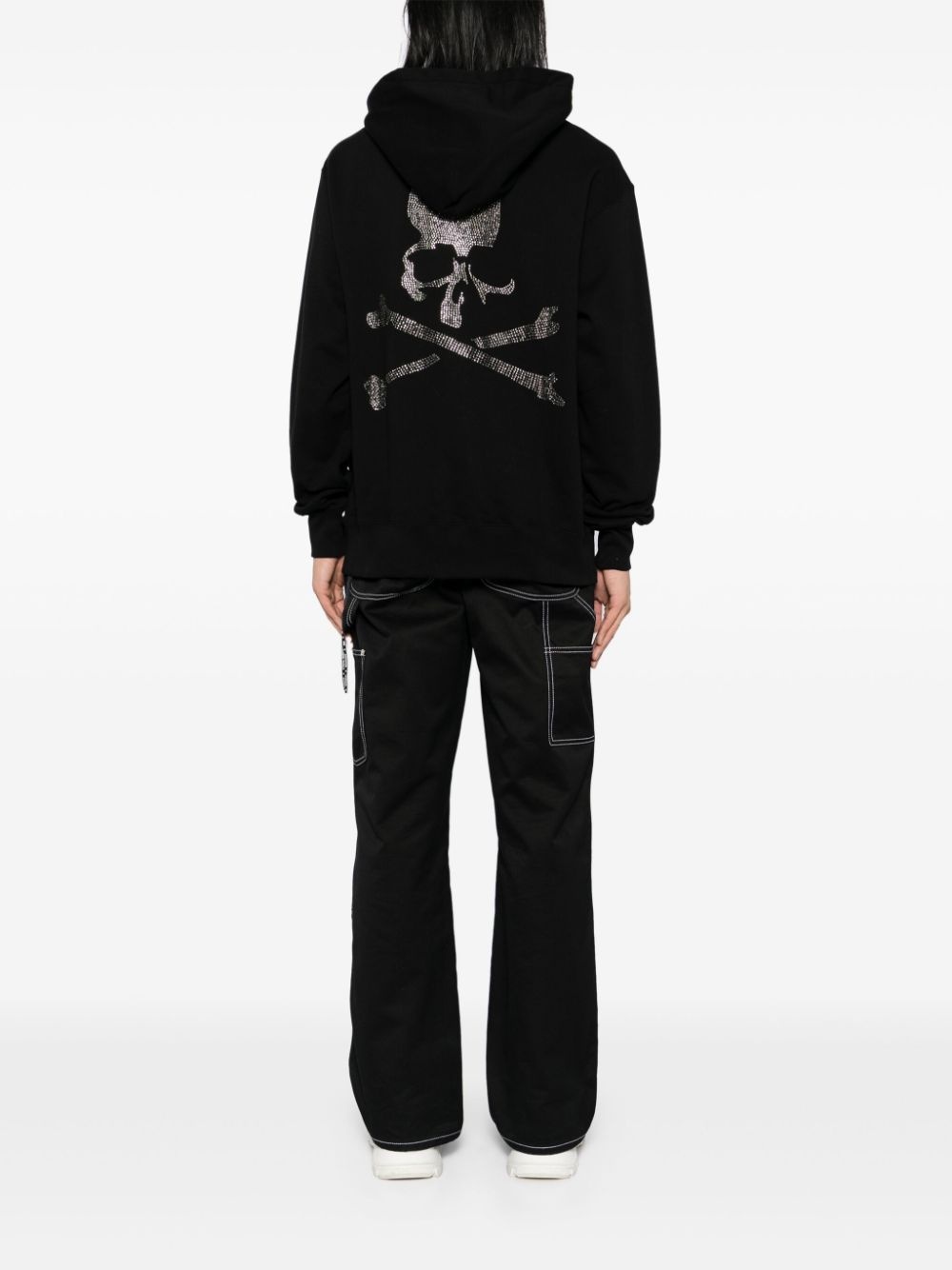 rhinestone-logo hoodie - 2