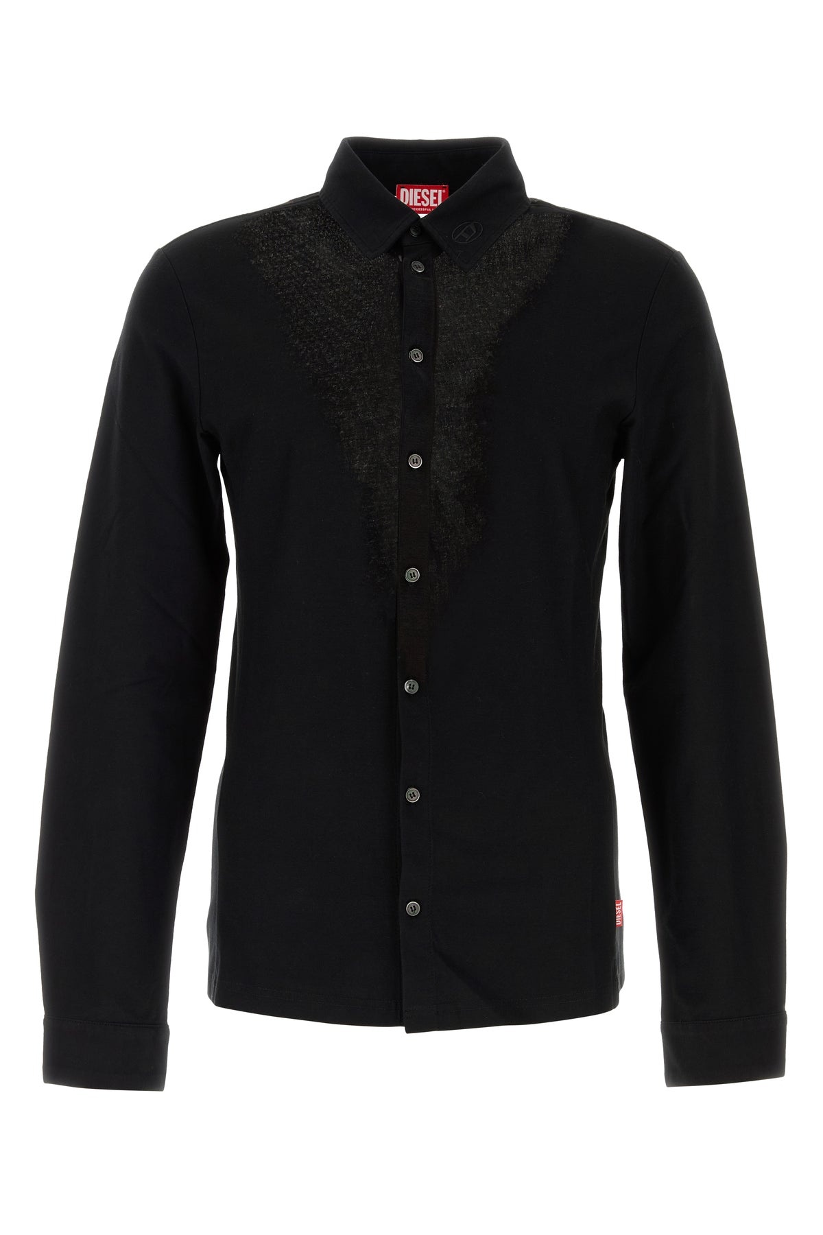 Black stretch cotton blend S-Sun-Plain shirt - 1