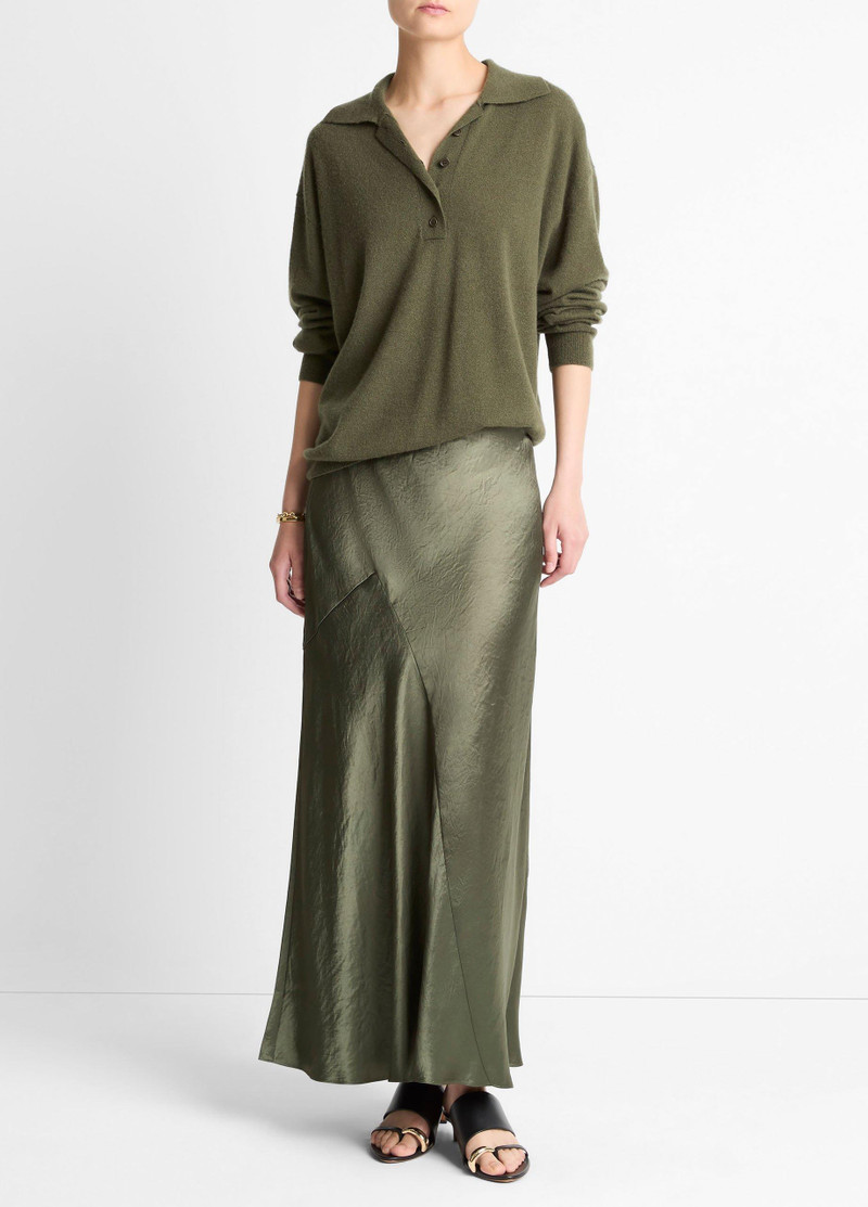 Paneled Satin Bias Skirt 1