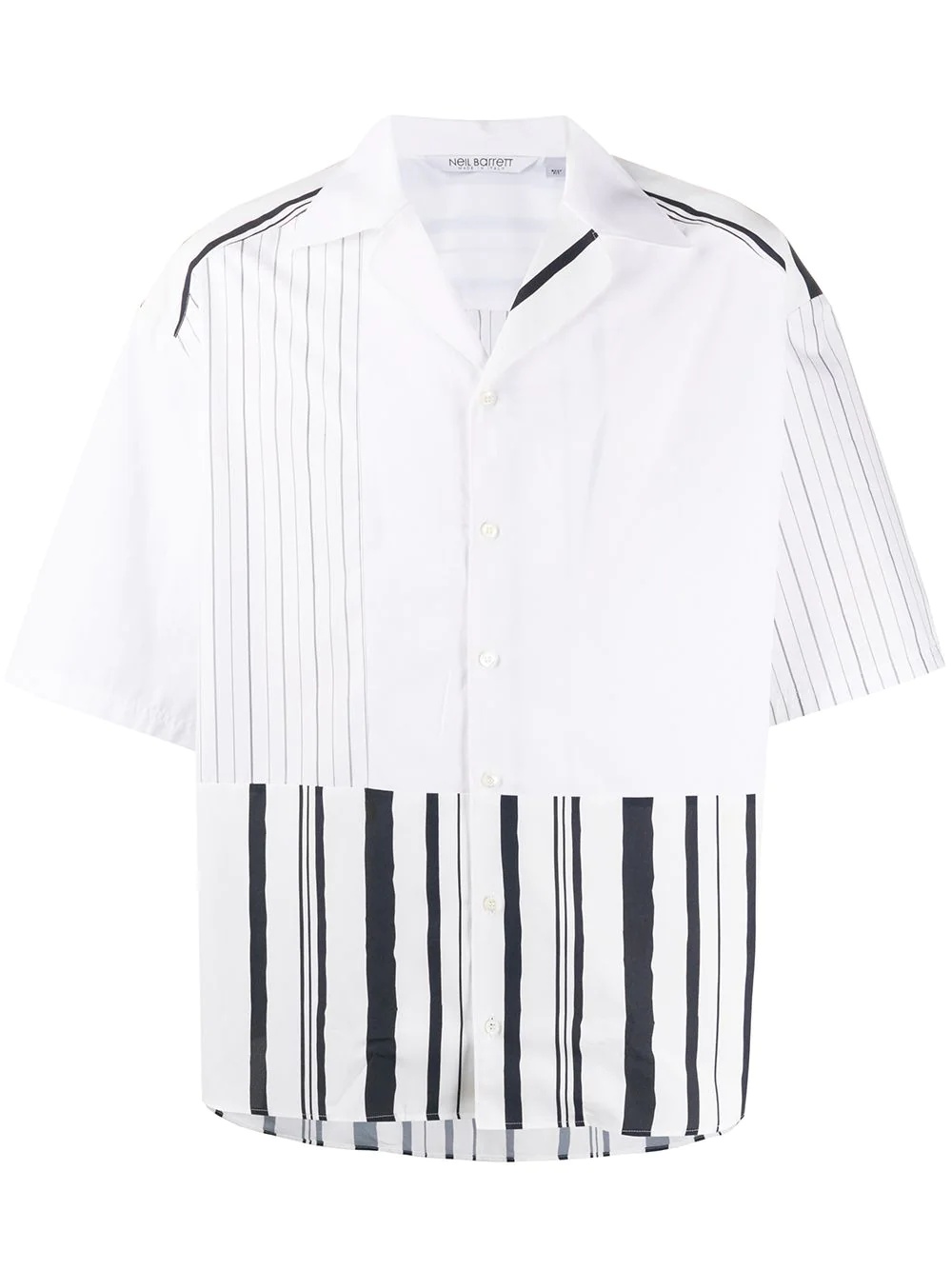 open collar striped shirt - 1