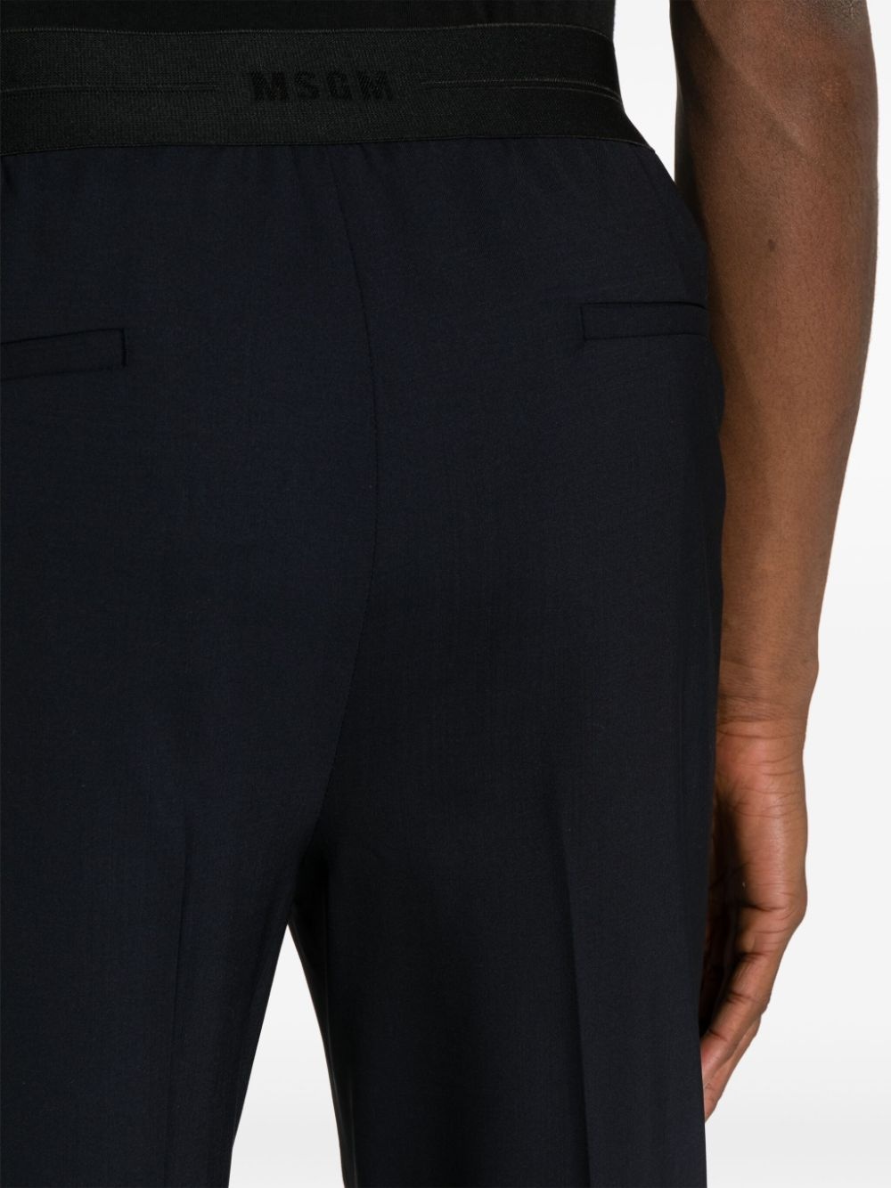 logo-waistband tailored trousers - 5