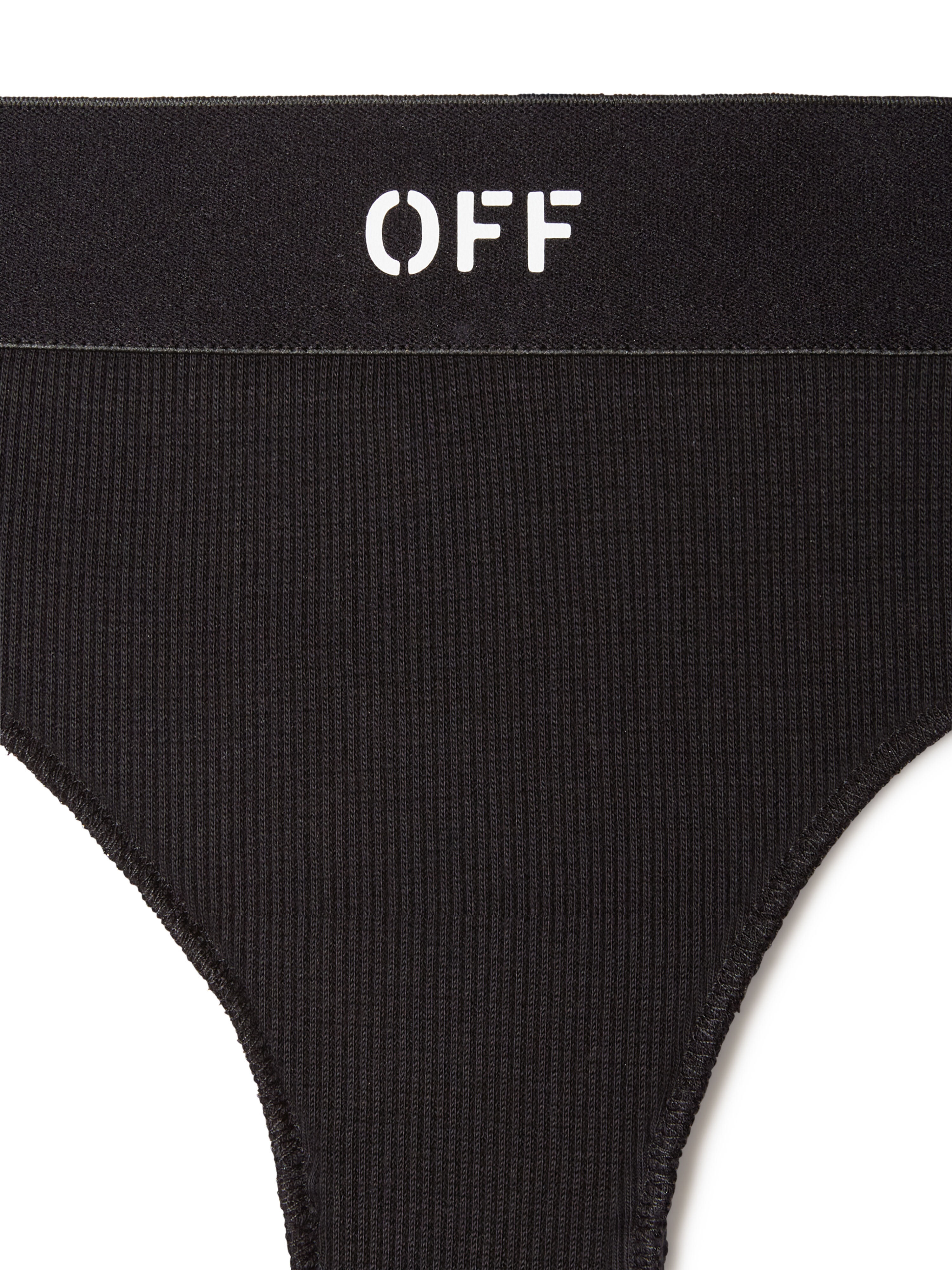 Black/white Off Rib Brazilian Panties - 6