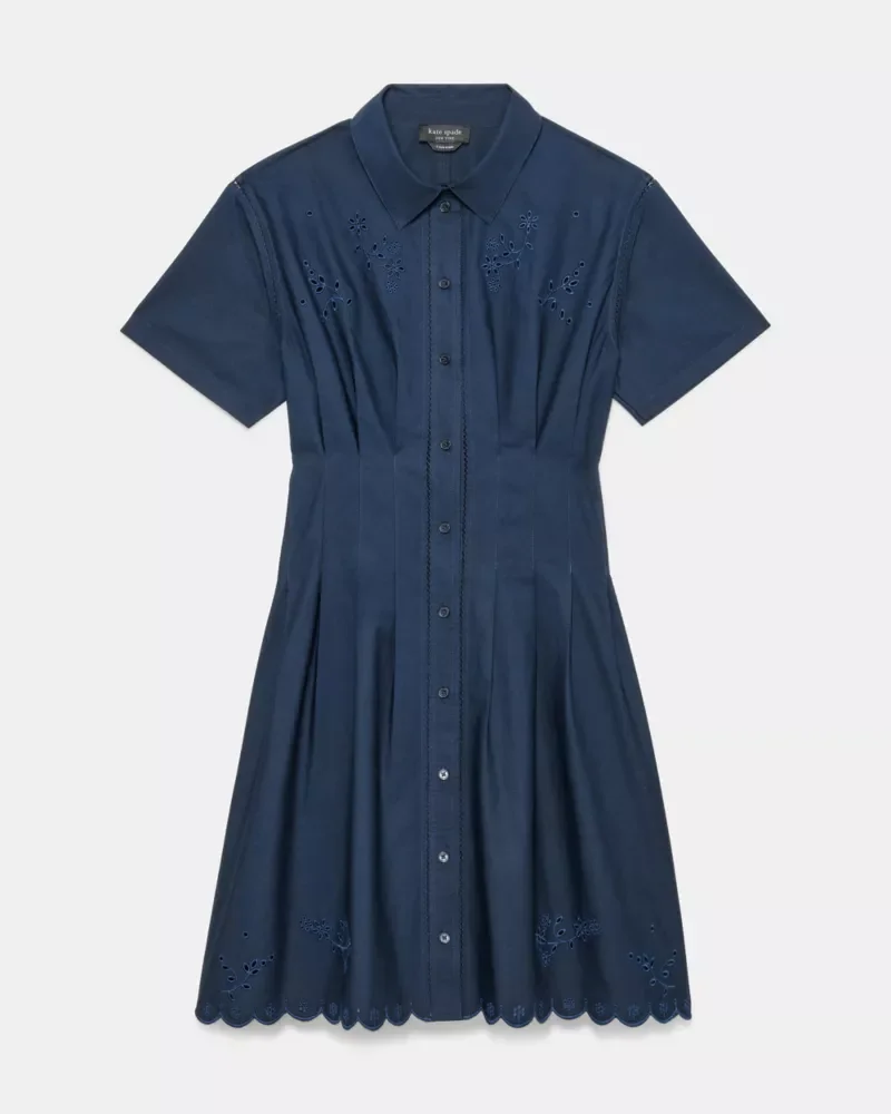 Broderie Anglaise Mini Shirtdress - 1