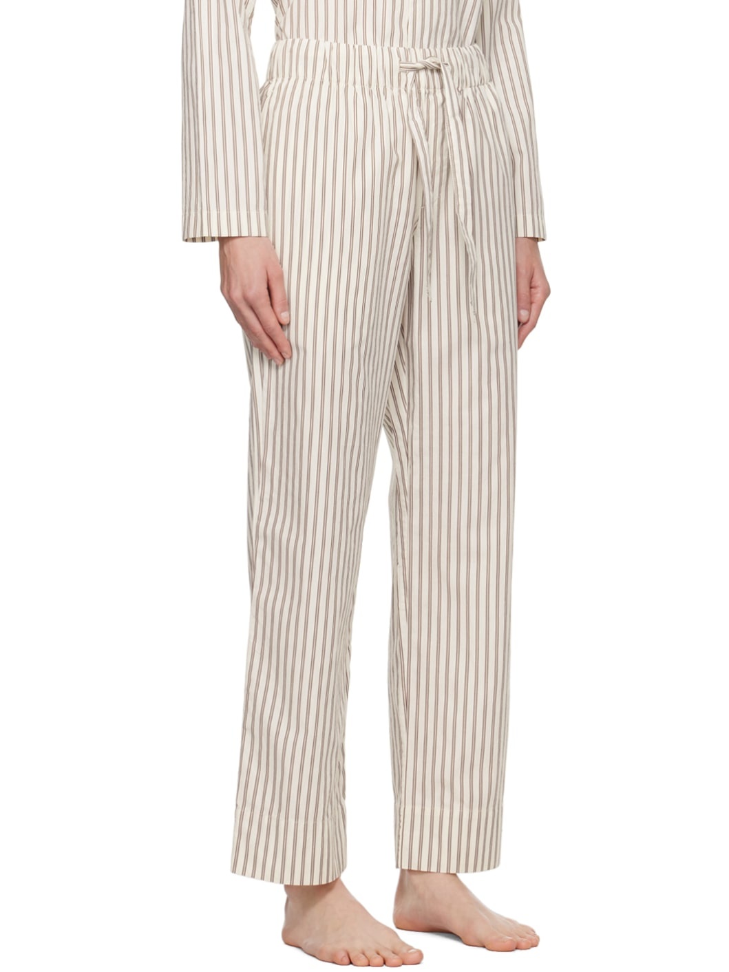 Off-White & Brown Drawstring Pyjama Pants - 2