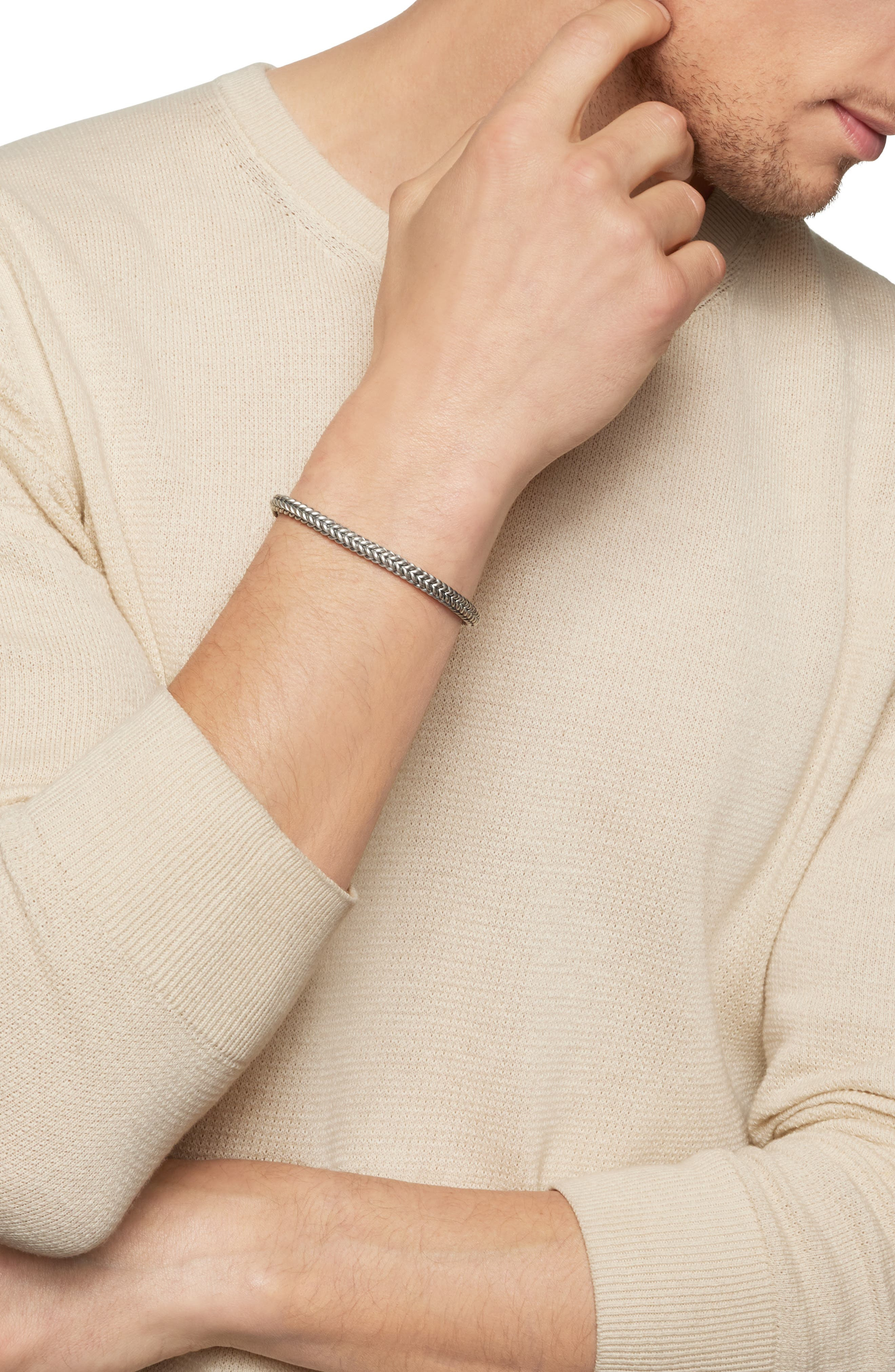 David Yurman Chevron Bead Bracelet in Sterling Silver, 6mm at Nordstrom - 6