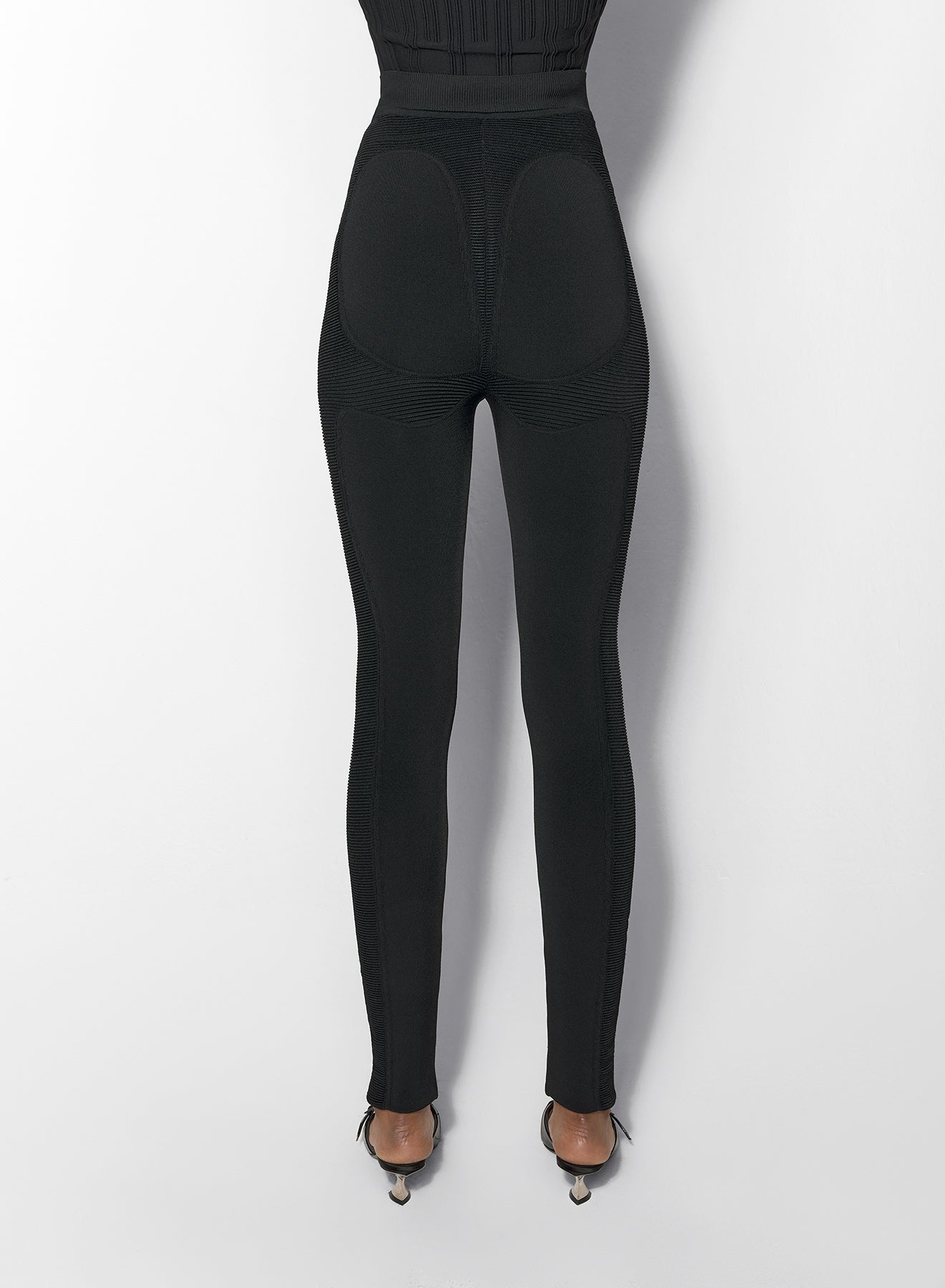 black sculpting knit leggings - 3