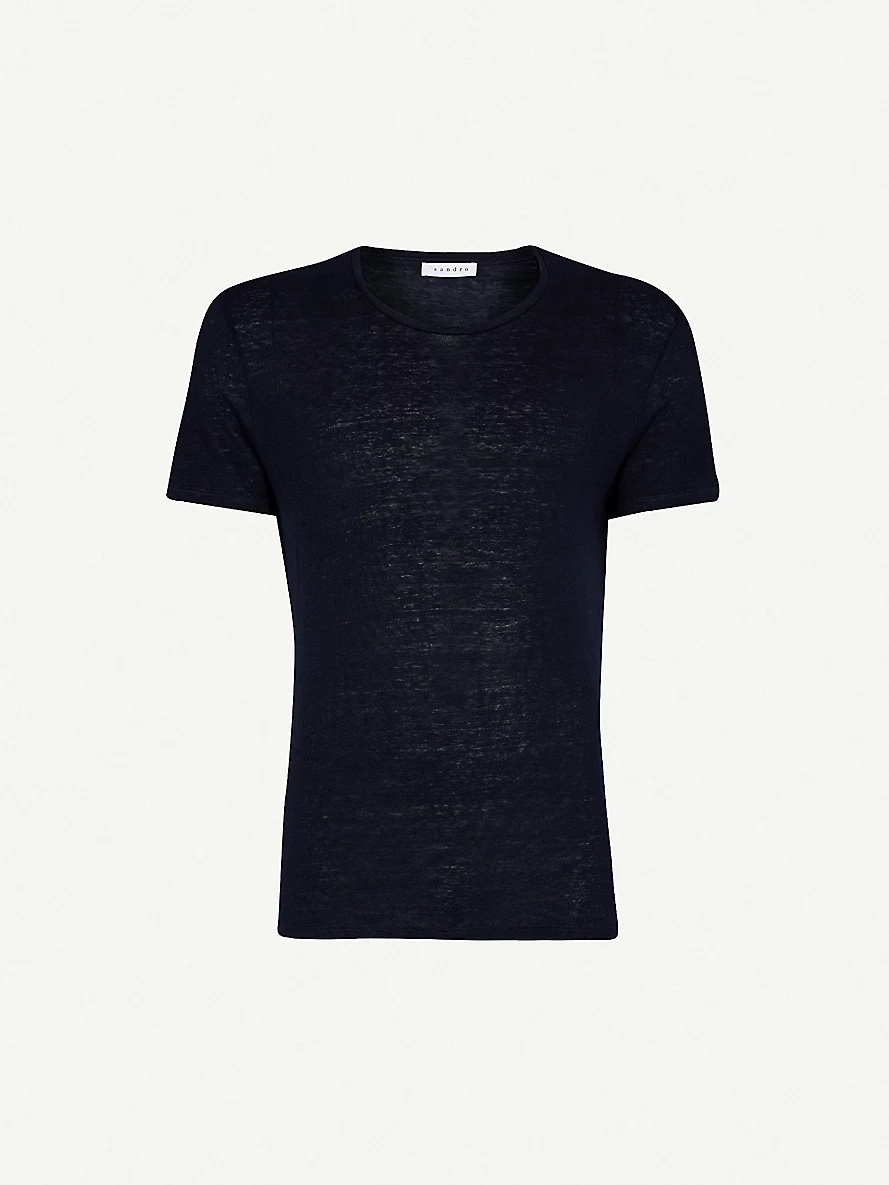 Crewneck linen-jersey T-shirt - 1