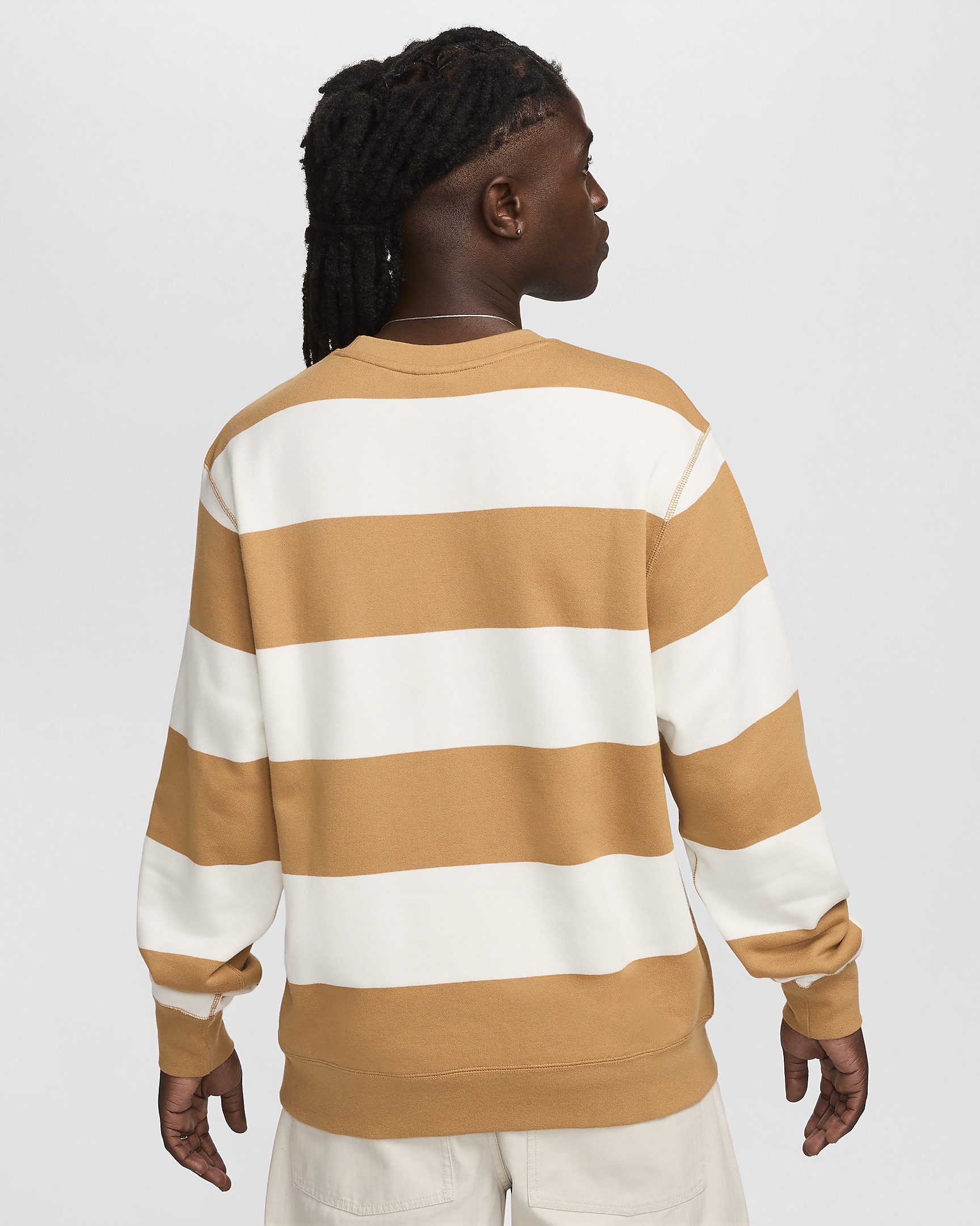 Nike Club Fleece Men's Striped Heavyweight French Terry Crew - 2