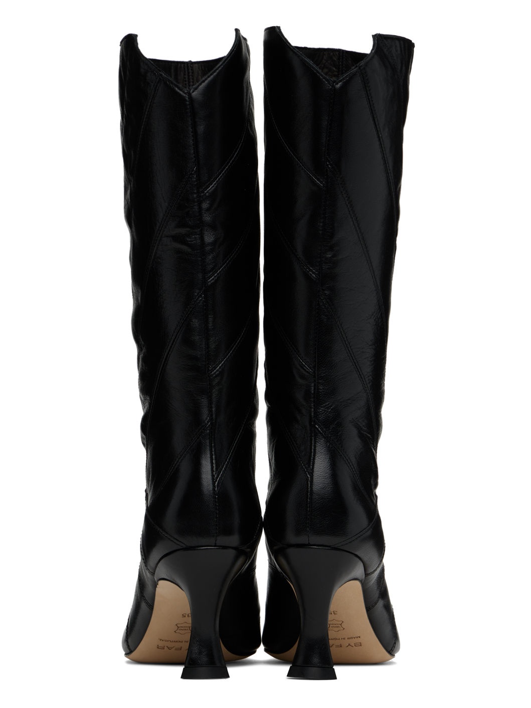 Black Steph Creased Leather Boots - 2