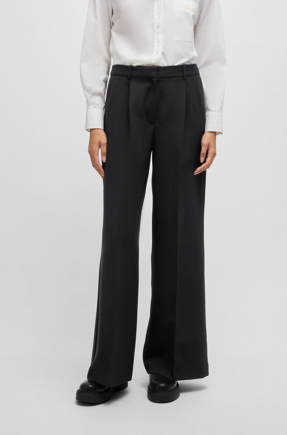 BOOT-LEG TROUSERS IN STRETCH FABRIC - 2