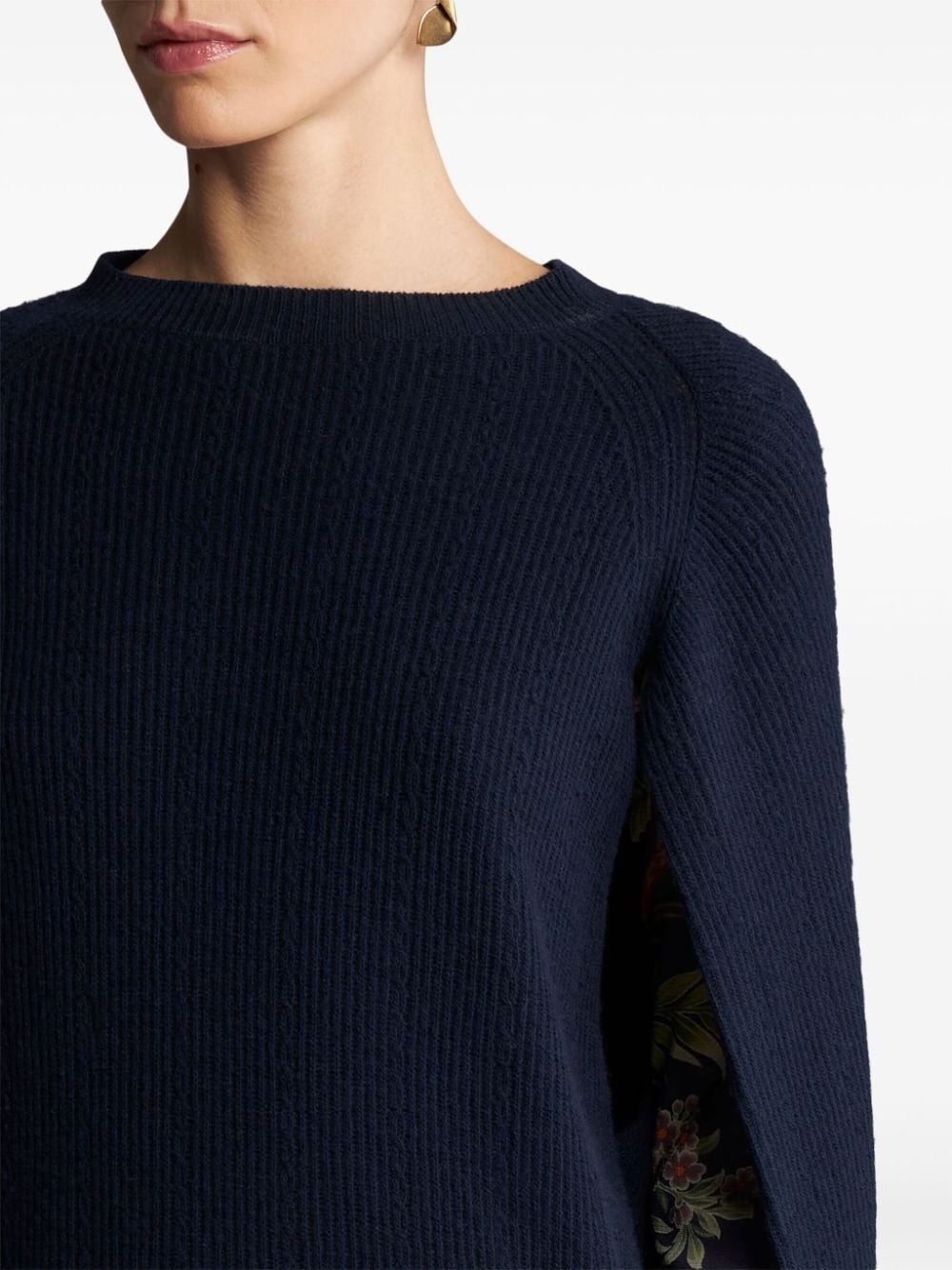 ribbed cashmere cape top - 5