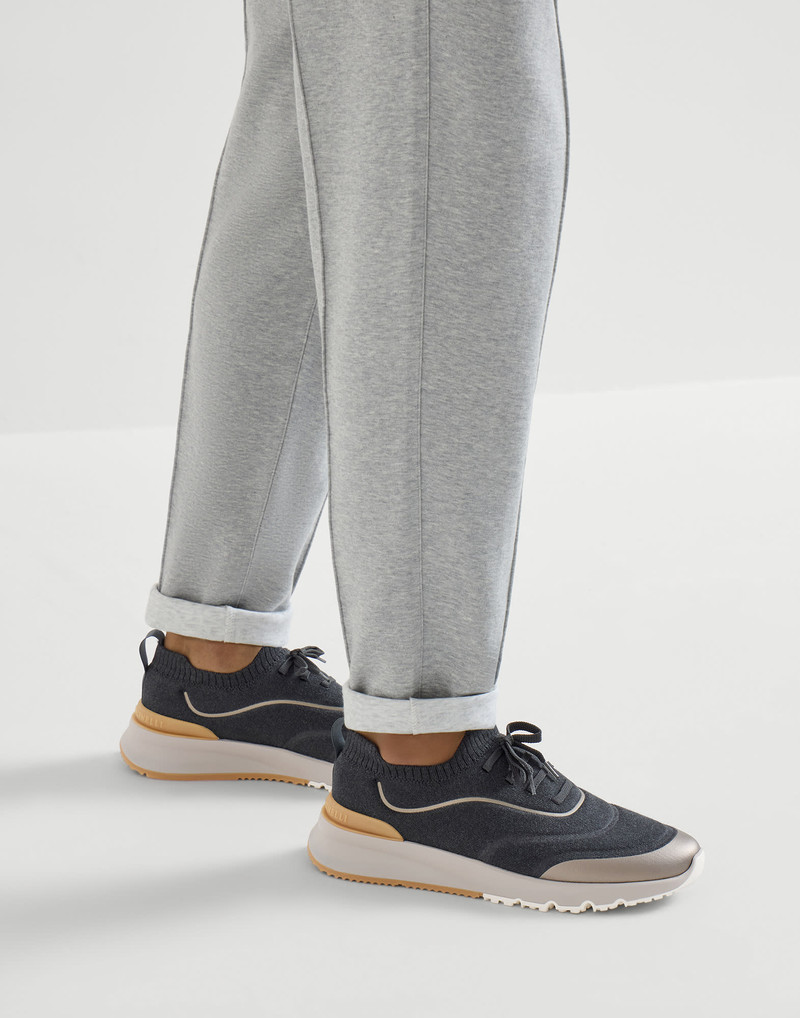 Techno cotton knit runners with heat-bonded details 5