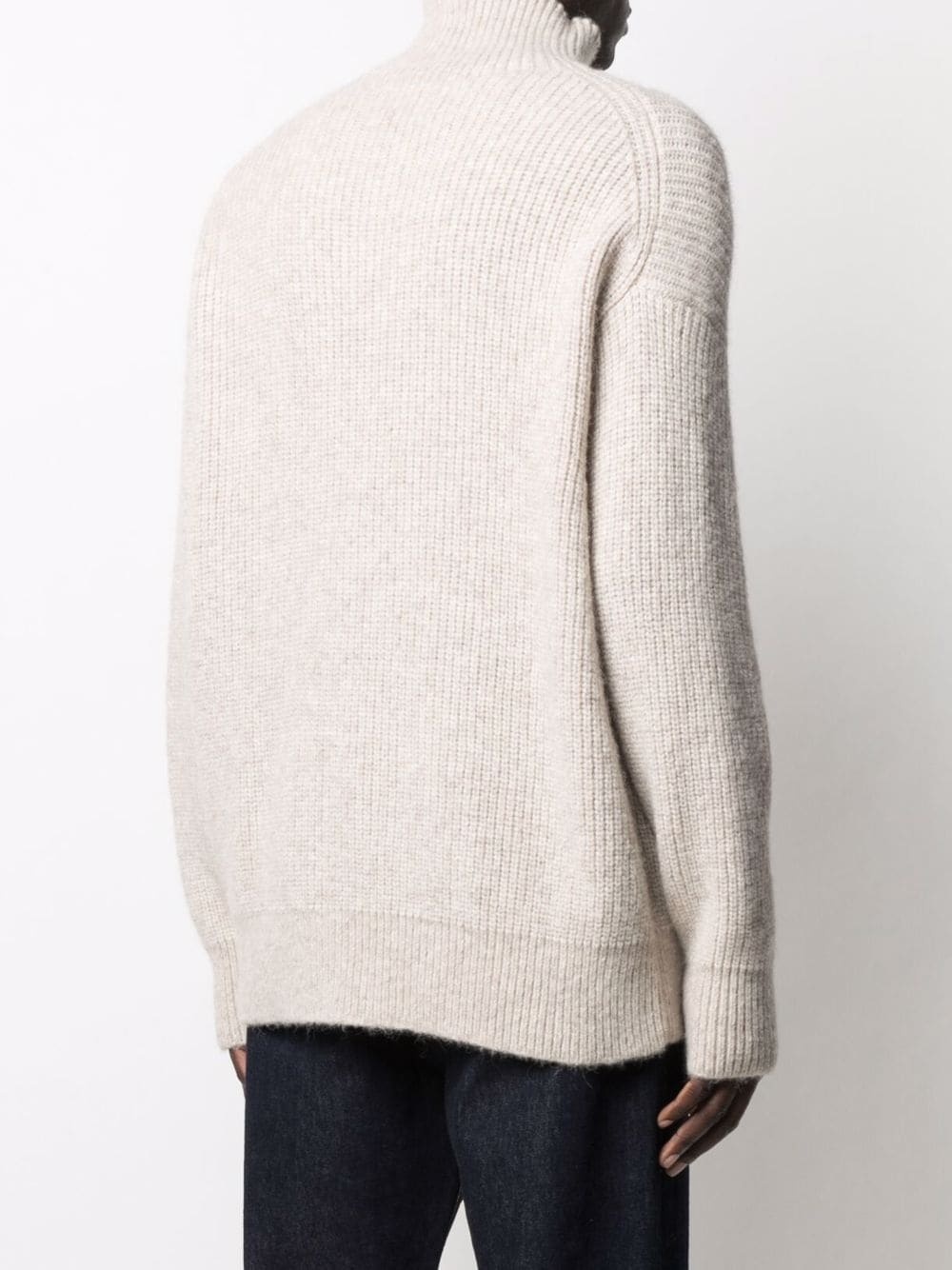 high-neck ribbed-knit jumper - 4