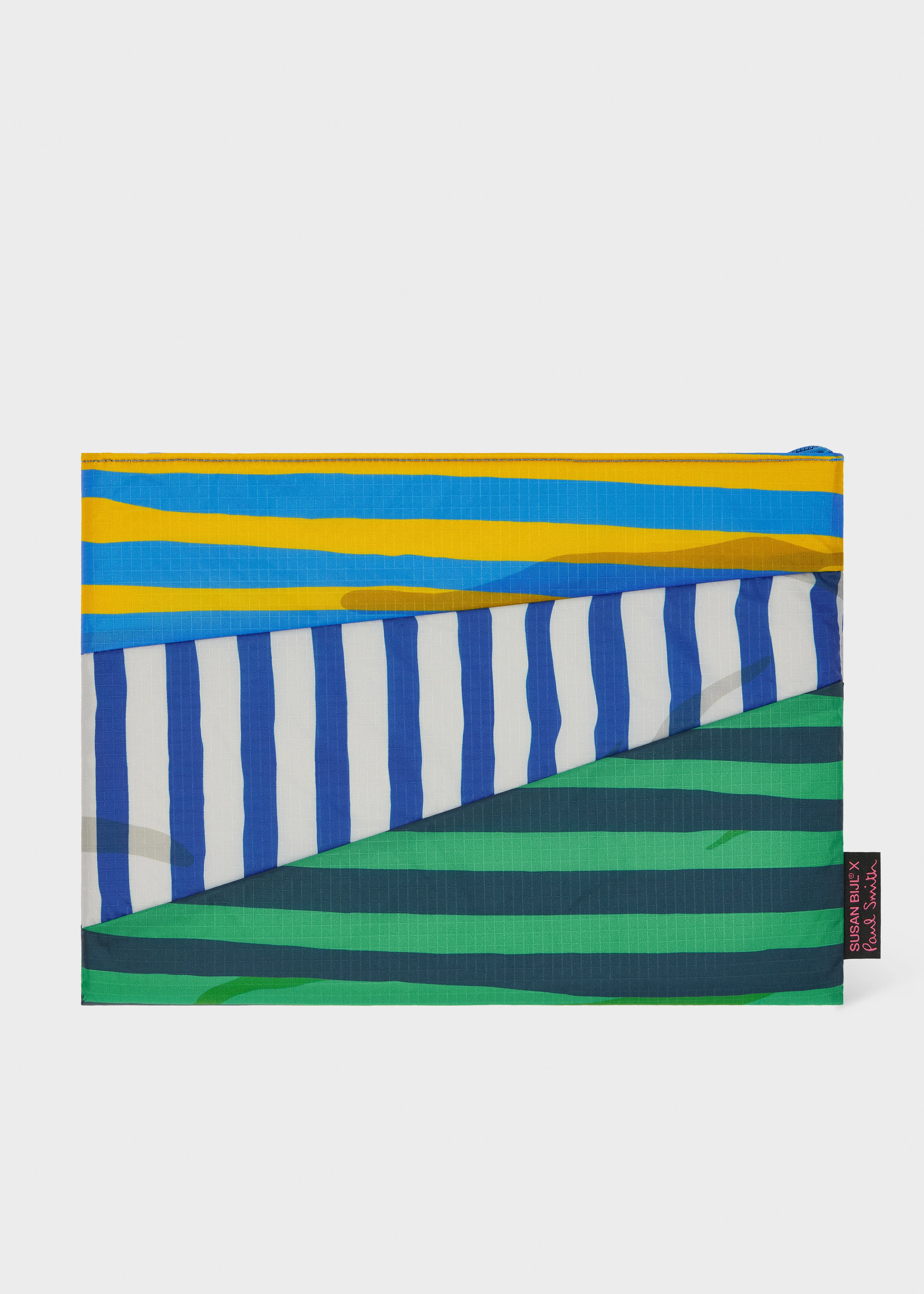 Susan Bijl x Paul Smith - Blue Mixed Stripe ' The New Protectable' Laptop Sleeve - 1