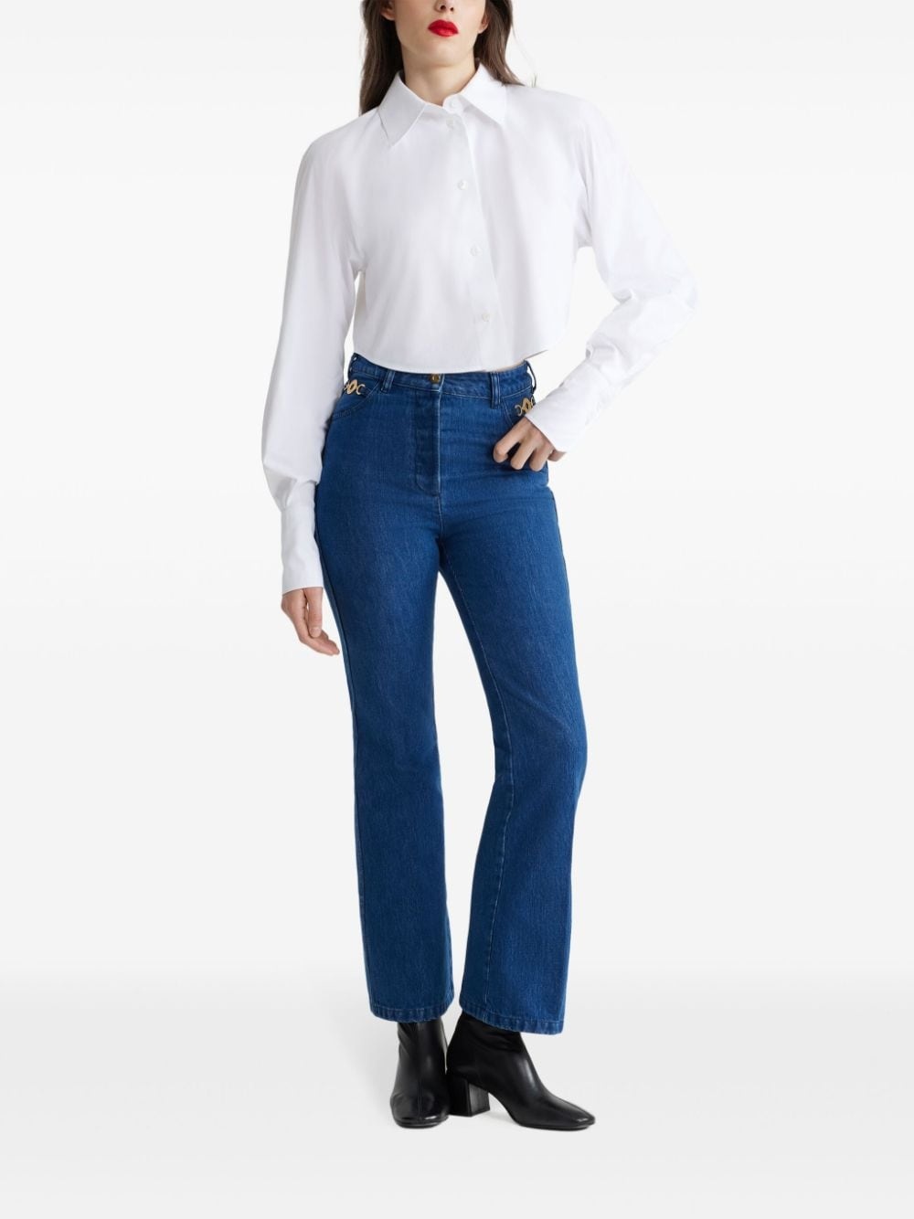 organic-cotton flared jeans - 2