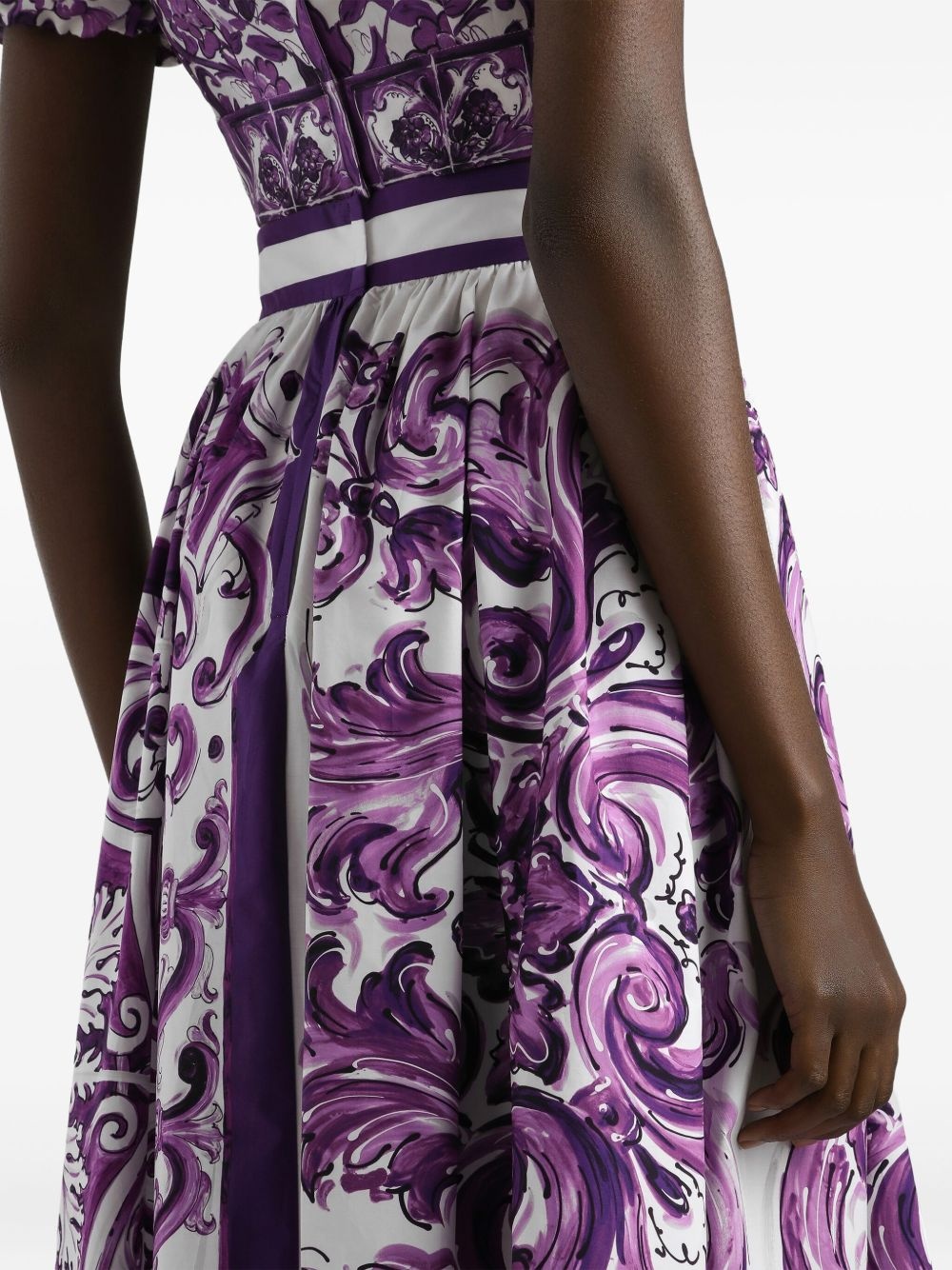 Majolica-print midi skirt - 5