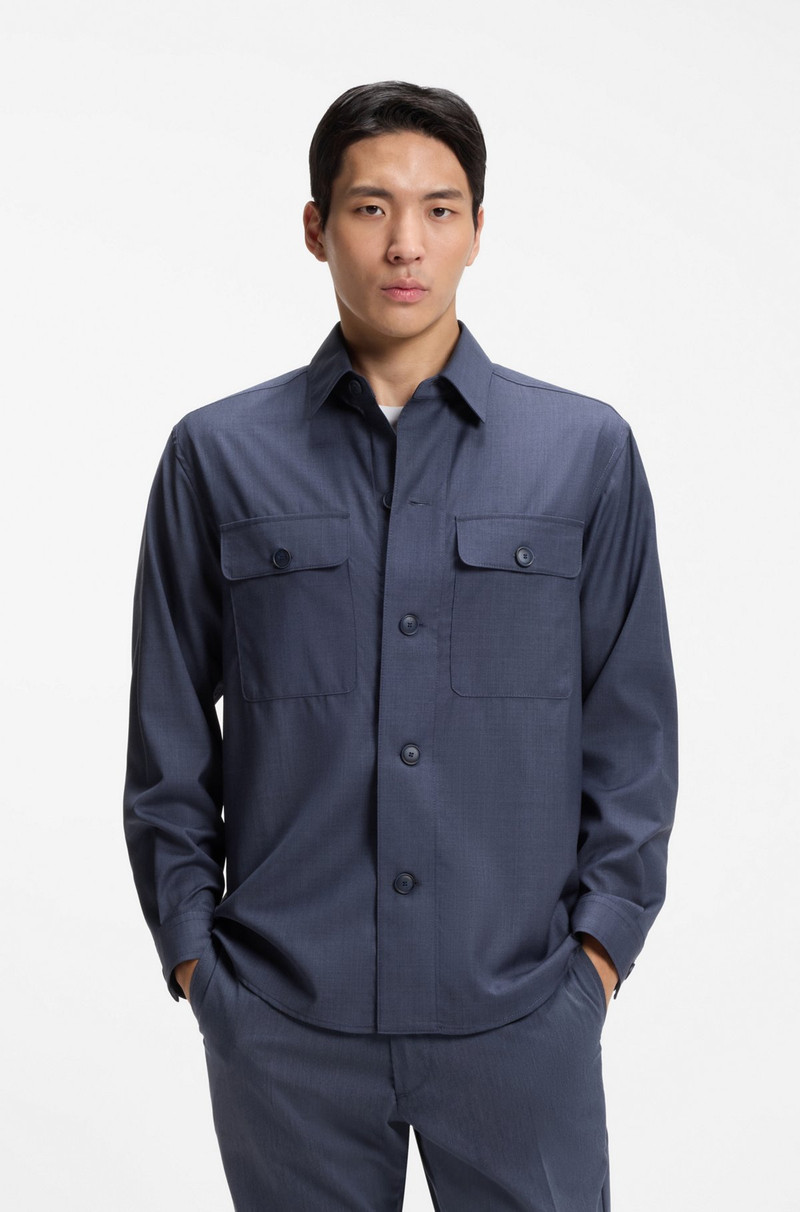 RELAXED-FIT OVERSHIRT IN WASHABLE VIRGIN WOOL 2