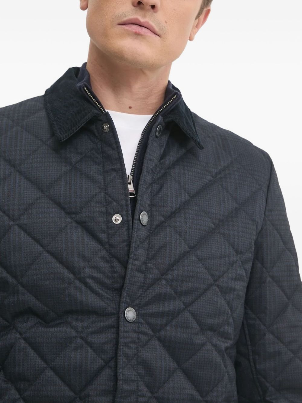 diamond-quilted padded jacket - 5